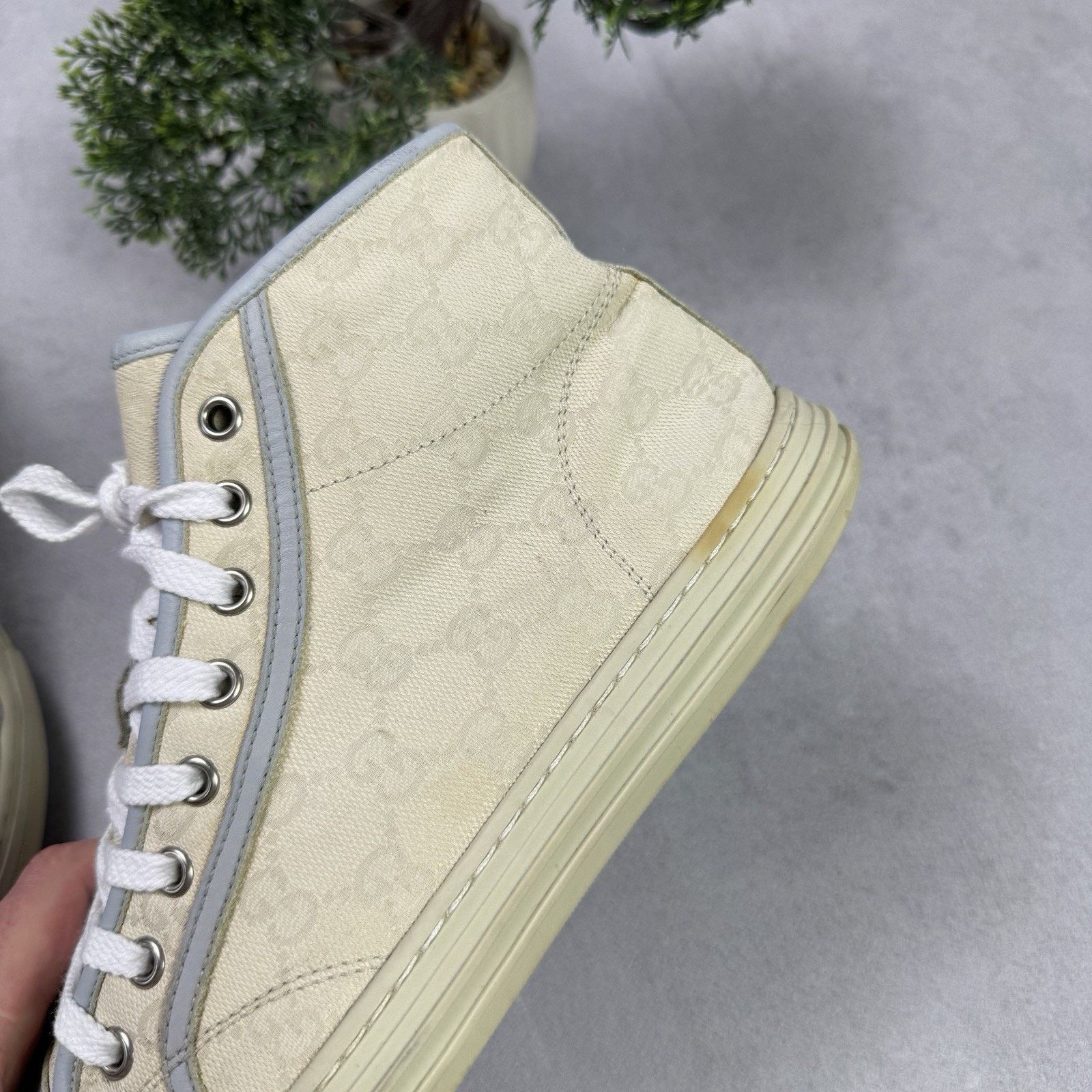 Gucci Gucci GG Monogram High Sneaker Size US 7 Grey Size US 7 / EU 40 - 14 Thumbnail