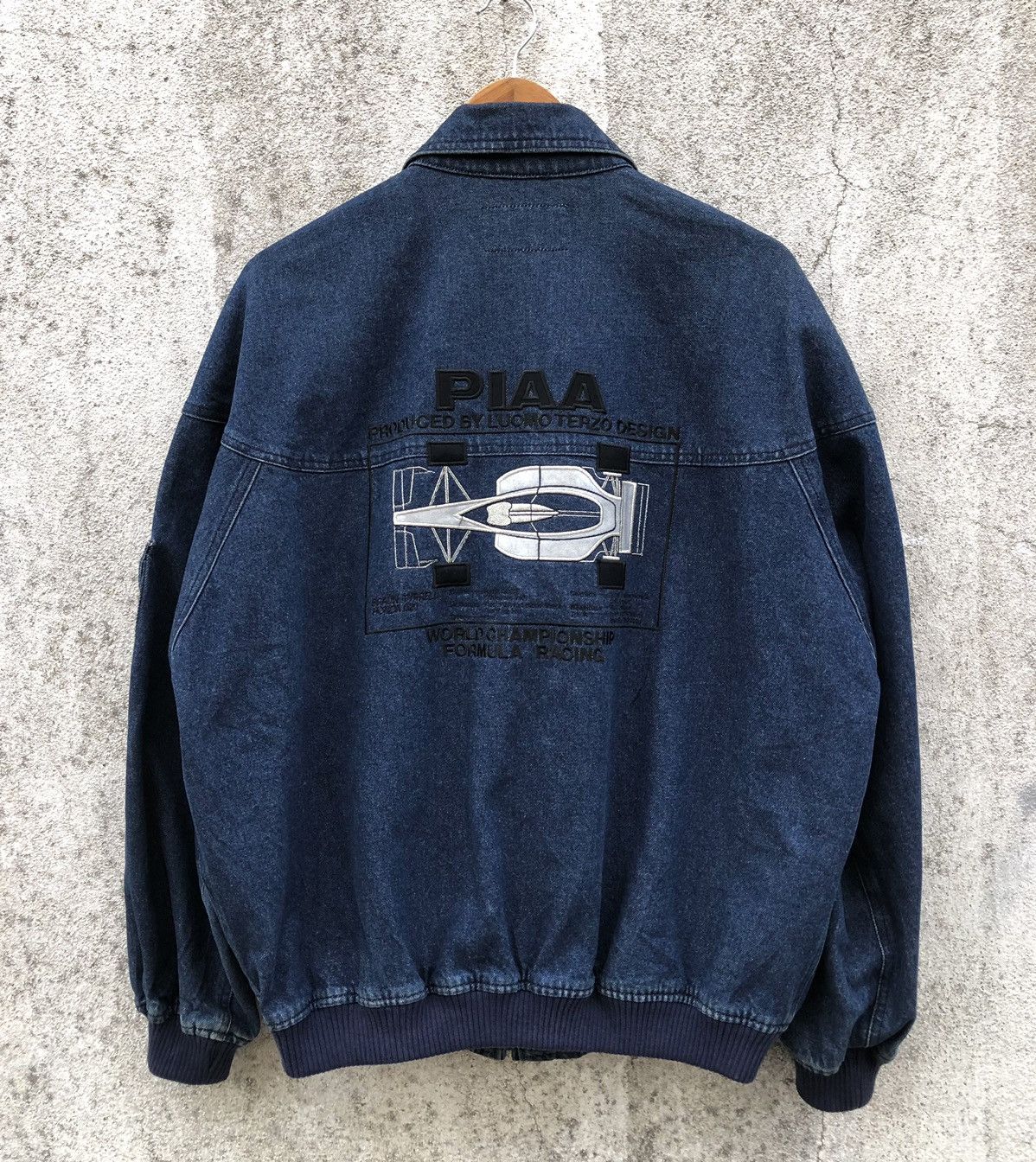 Sports Specialties Vintage PIAA RACING F-1 Denim Logo Jacket with Patch Size US XL / EU 56 / 4 - 11 Thumbnail