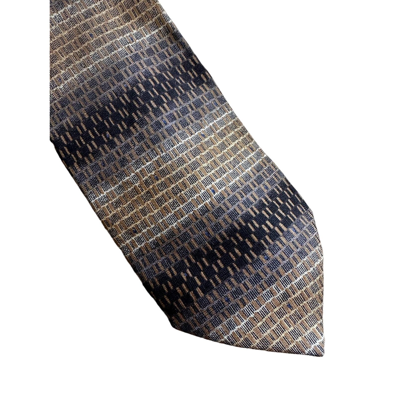 Vintage Vintage Arden Cravat Gold and Brown Silk Necktie Size ONE SIZE - 3 Thumbnail