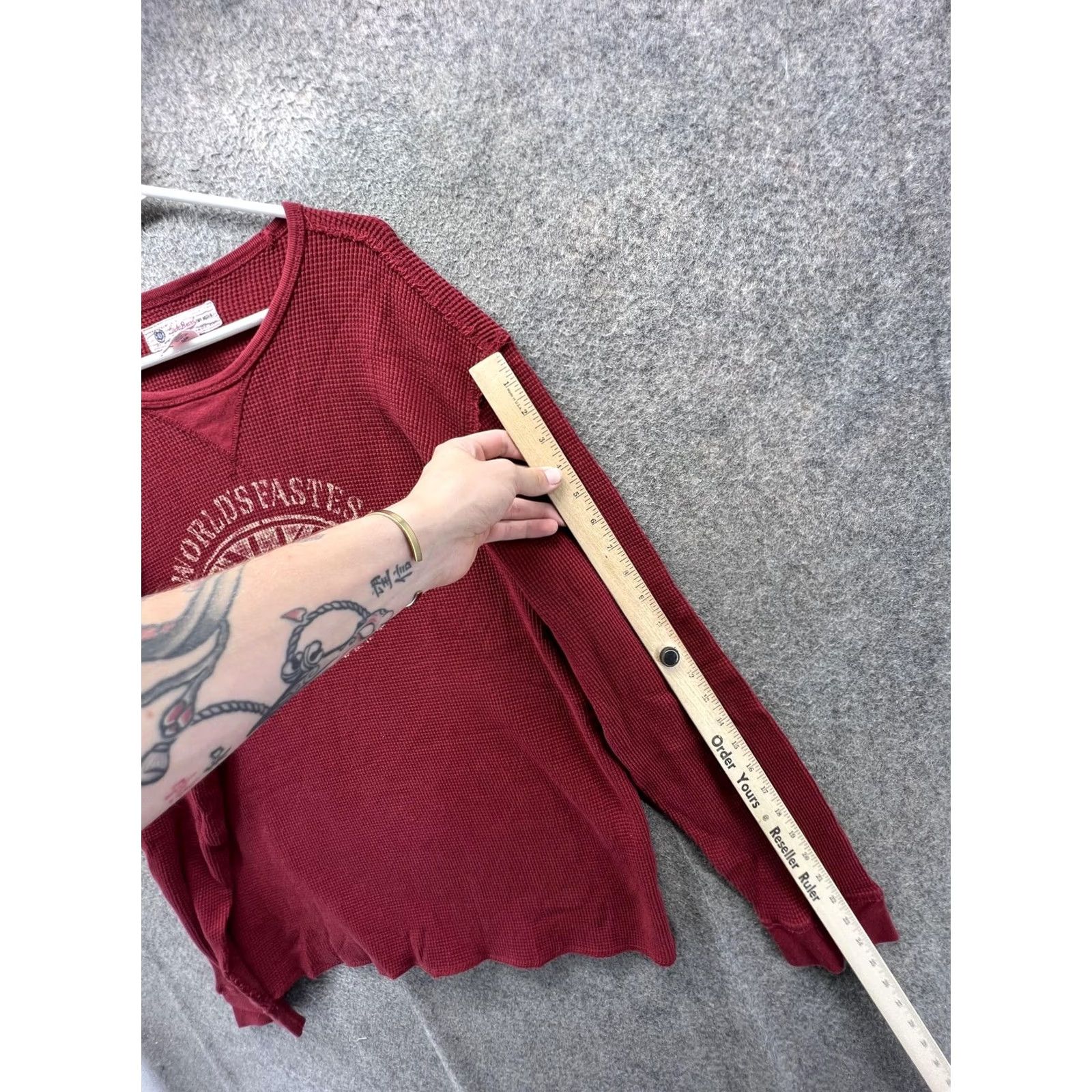 Lucky Brand Lucky Brand Shirt Mens 2XL Red Thermal Triumph Motorcycles Long Sleeve Tee Size US XXL / EU 58 / 5 - 3 Thumbnail