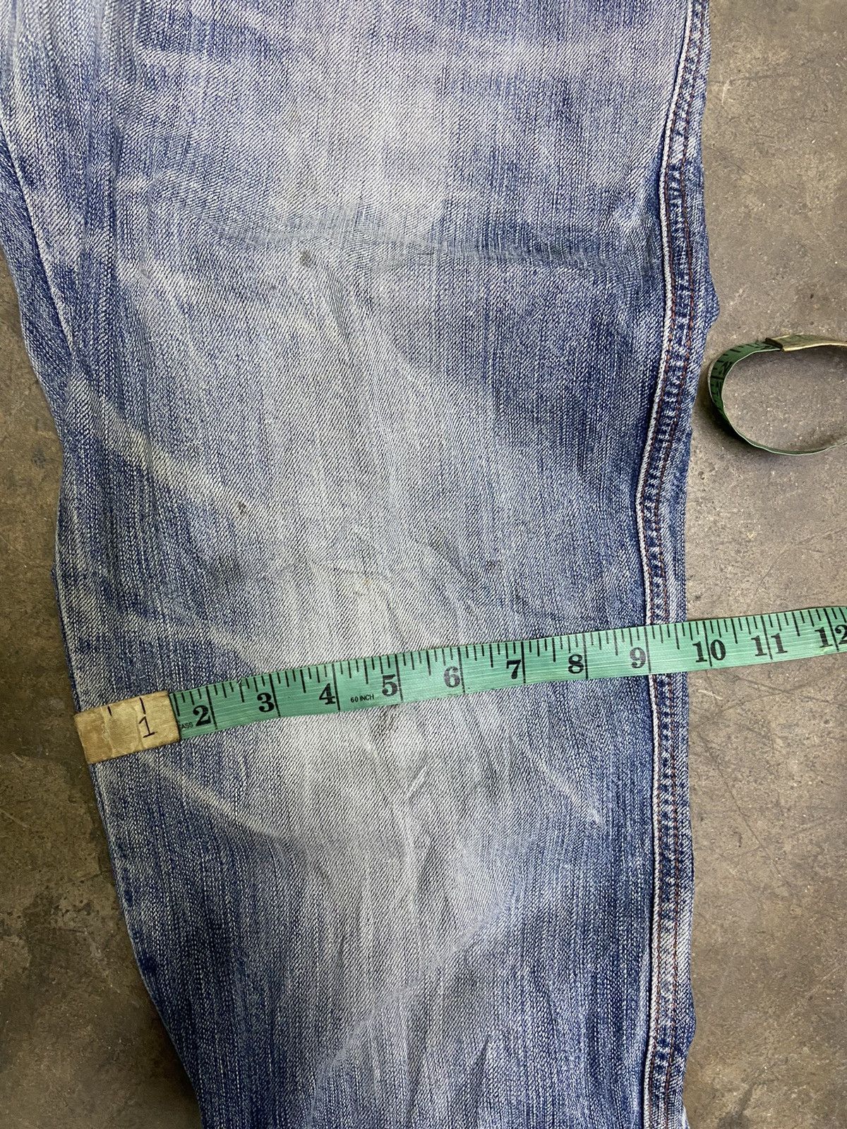 Le Grande Bleu (L.G.B.) 🔥 Vtg Edwin Jeans Blue Trip flare Street fashion distressed Size US 36 / EU 52 - 14 Thumbnail