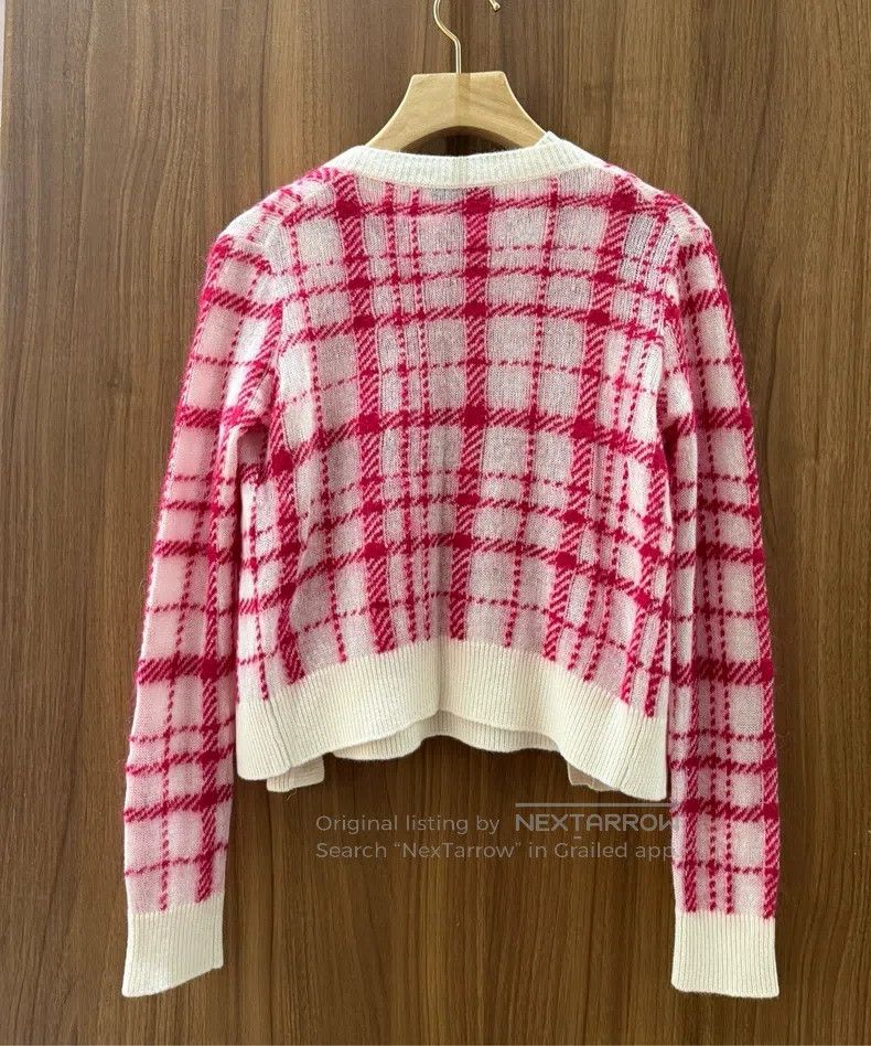 Dior Dior Red and white checked knit cardigan vest set Size XS / US 0-2 / IT 36-38 - 2 Thumbnail