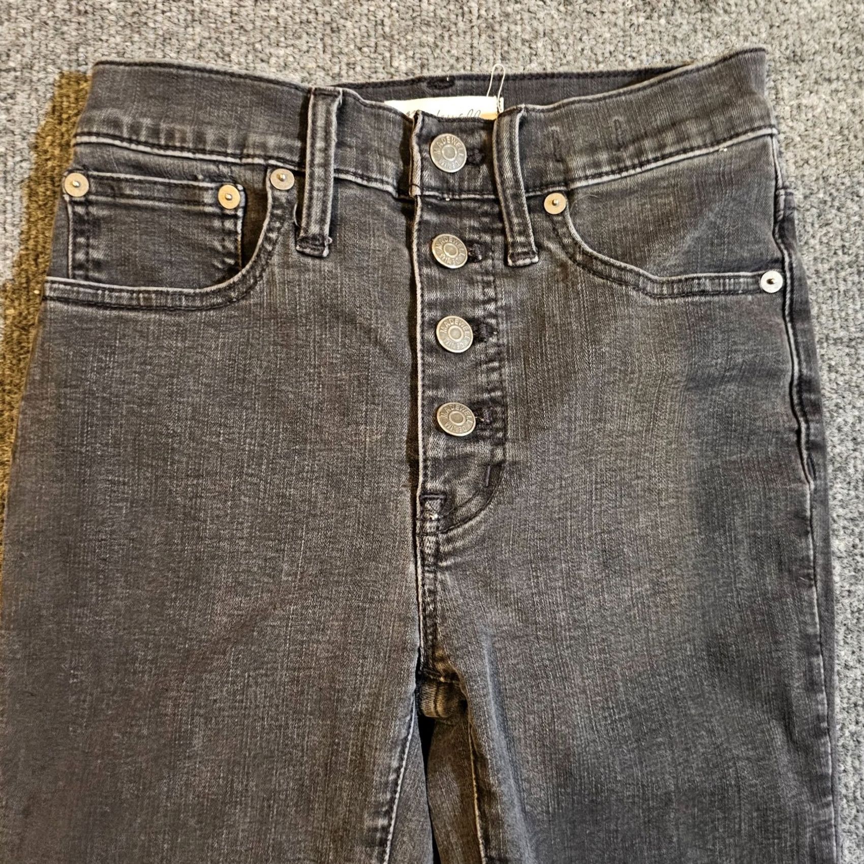 Madewell Madewell Jeans Womens 24 Petite Black Button Fly Demi Boot Stretch Casual Basic Size 42" / US 20 - 2 Thumbnail