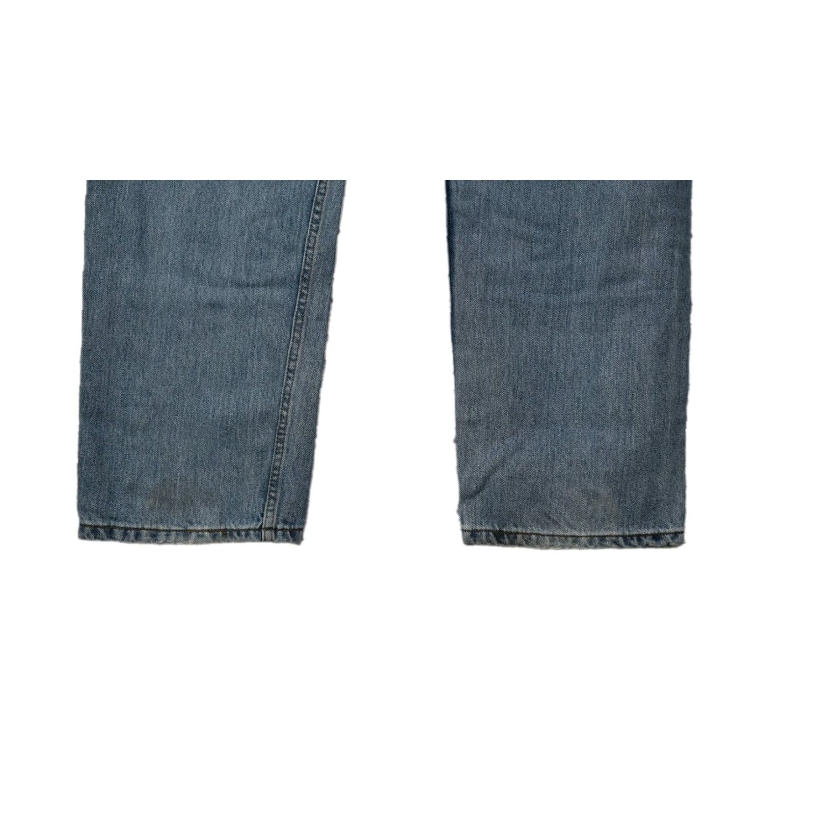 Levi's VINTAGE Levi's 505 Jeans Mens 39x31 Regular Distressed Blue Denim Cotton 9in Leg Opening Straight 13.5in Rise Size US 39 - 3 Thumbnail