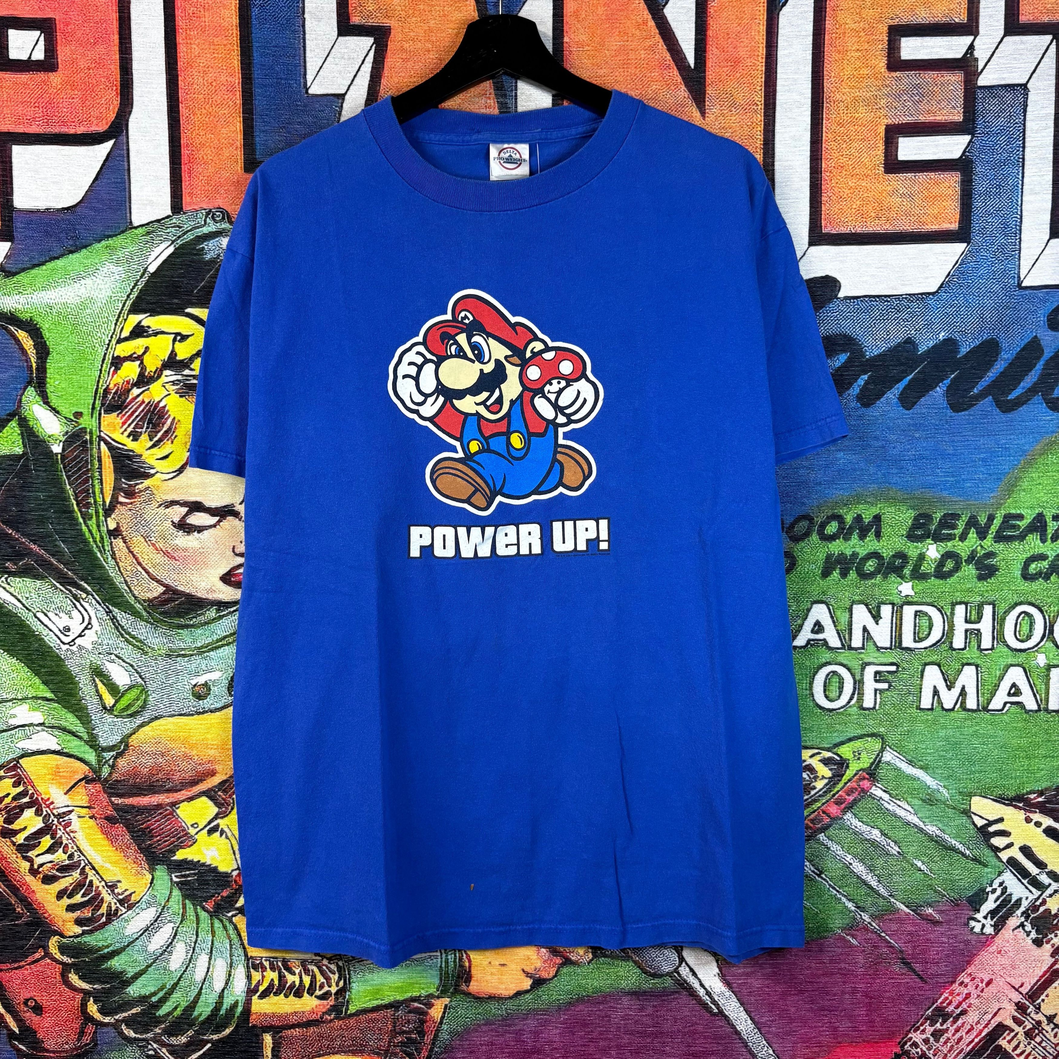 Nintendo Y2K Super Mario " Power Up" Tee Size Large Size US L / EU 52-54 / 3 - 1 Thumbnail