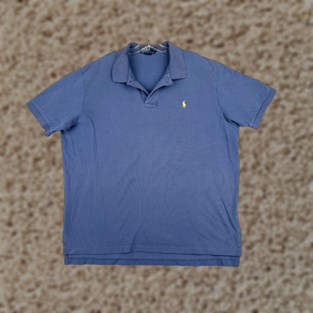Ralph Lauren VINTAGE Ralph Lauren Polo Shirt Men 2XL Blue Short Sleeve 100% Cotton Slim Logo Embroidered Size US XXL / EU 58 / 5 - 1 Thumbnail