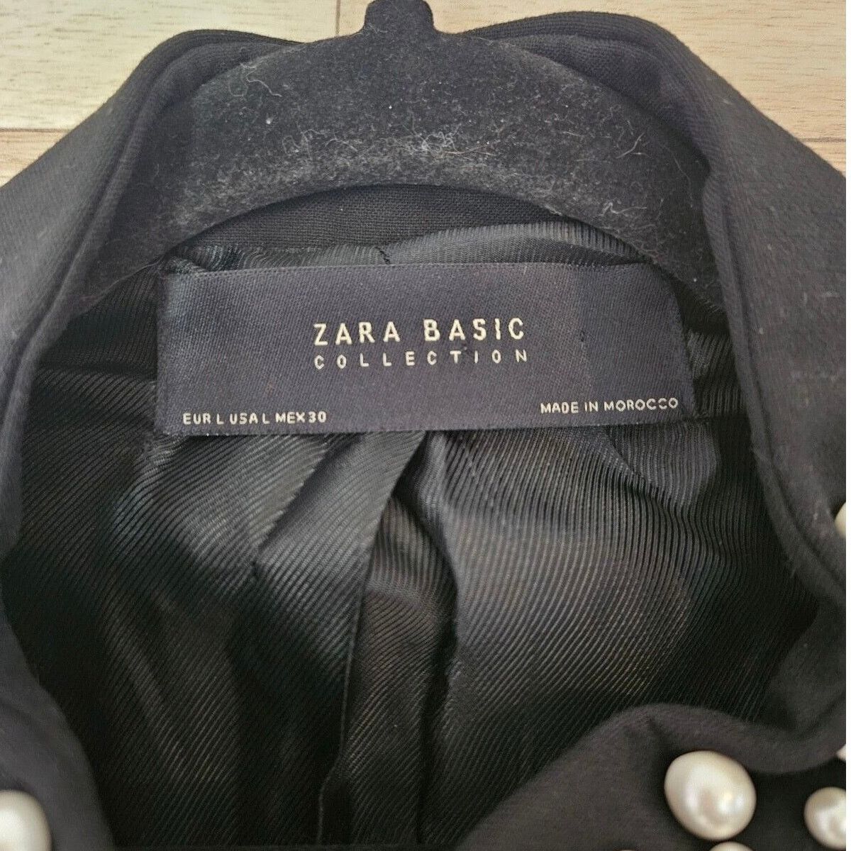 Zara Zara Pearl Embellished Black Coat Womens Large Size L / US 10 / IT 46 - 2 Thumbnail