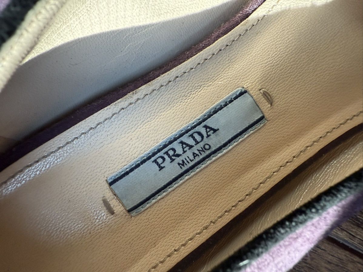 Prada Authentic Prada Calzature Donna Suede Purple/Black Bow Flats Size US 10 / IT 40 - 4 Thumbnail