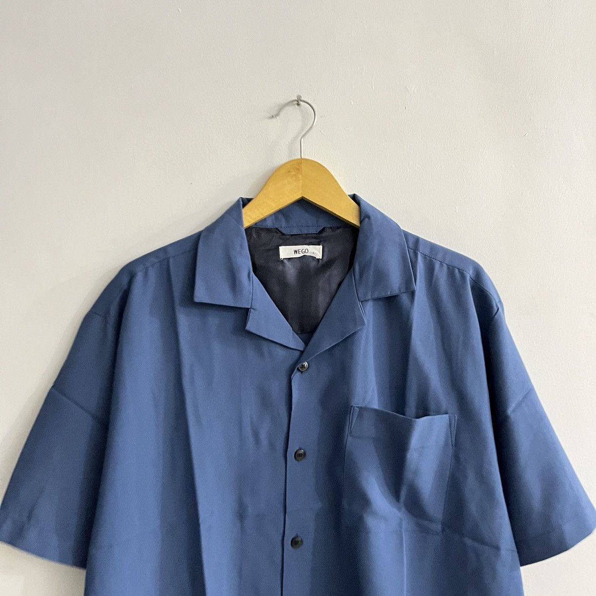 Japanese Brand Wego - Blue Minimalist Campcollar Shirt Size US L / EU 52-54 / 3 - 2 Thumbnail