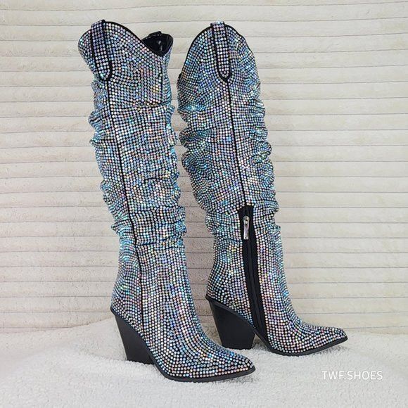 Other Cape Robbin Diamond Rider Rhinestone Glamour Western Slouch Size US 8.5 / IT 38.5 - 2 Thumbnail