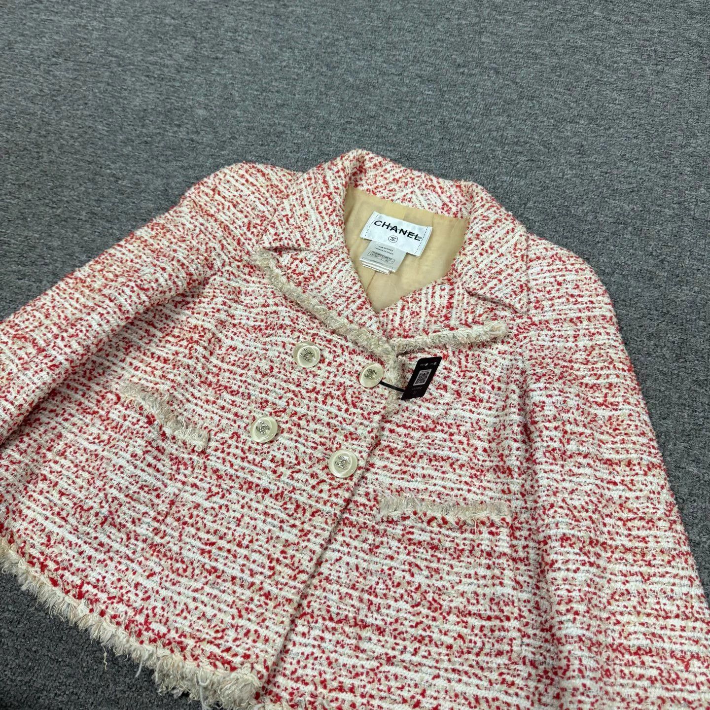 Chanel Chanel St. Tropez Pink Tweed Ostrich Feather 38 97N Size S / US 4 / IT 40 - 3 Thumbnail