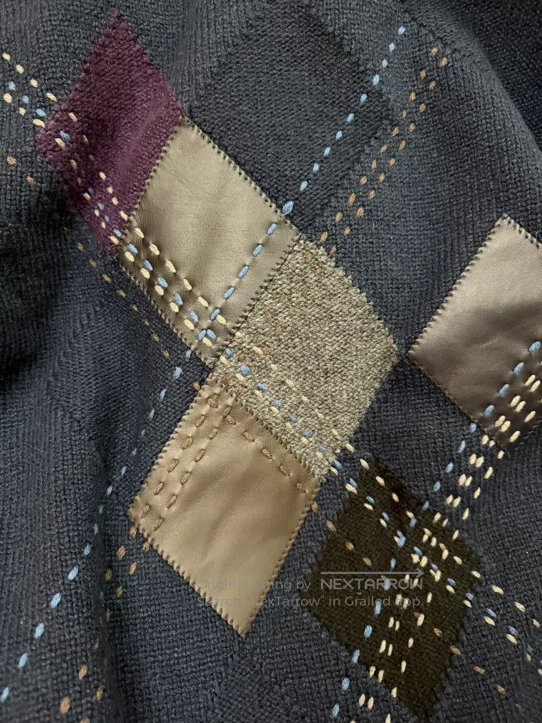 Hermes Hermes Men's Knit and Leather Embellished Fashion Sweater Size US L / EU 52-54 / 3 - 5 Thumbnail