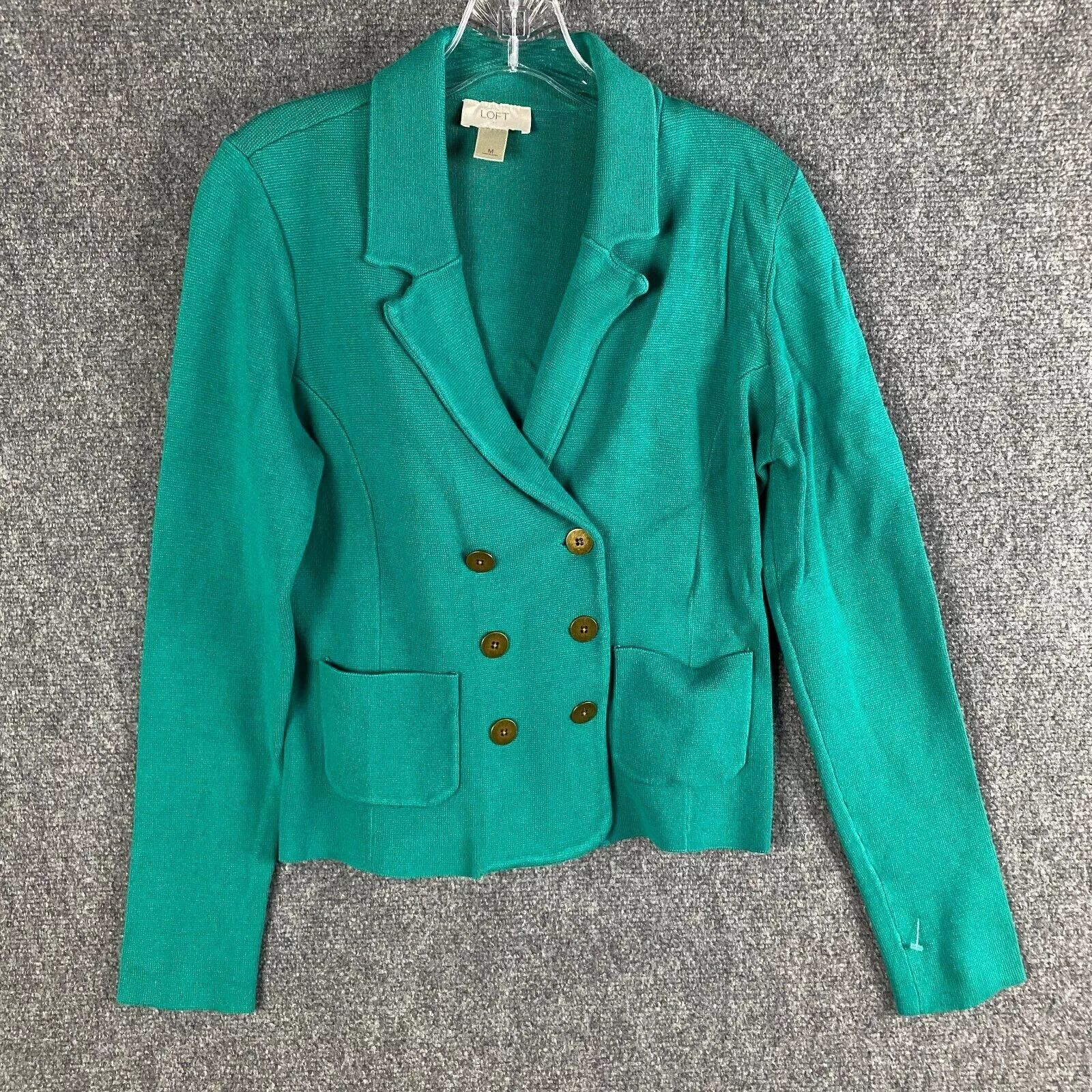 Loft LOFT Pea Coat Women's Medium 100% Cotton Knitted Teal M Size M / US 6-8 / IT 42-44 - 1 Thumbnail
