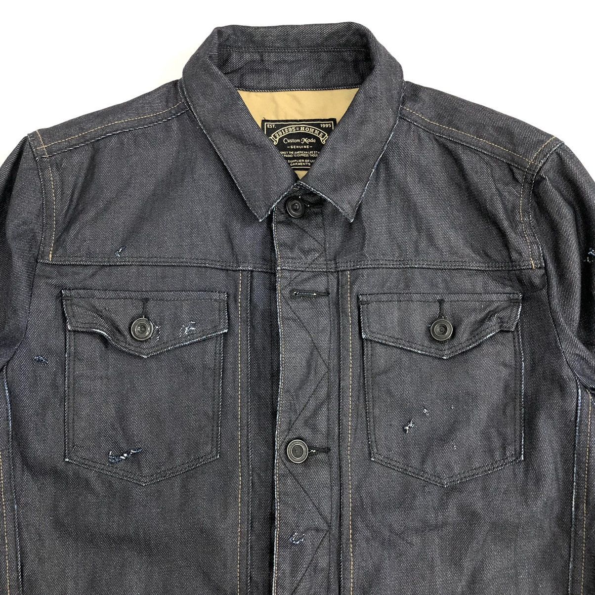 Designer × Japanese Brand 🇯🇵2000s 291295=HOMME Crazy Distressed Denim Jacket Size US L / EU 52-54 / 3 - 3 Thumbnail
