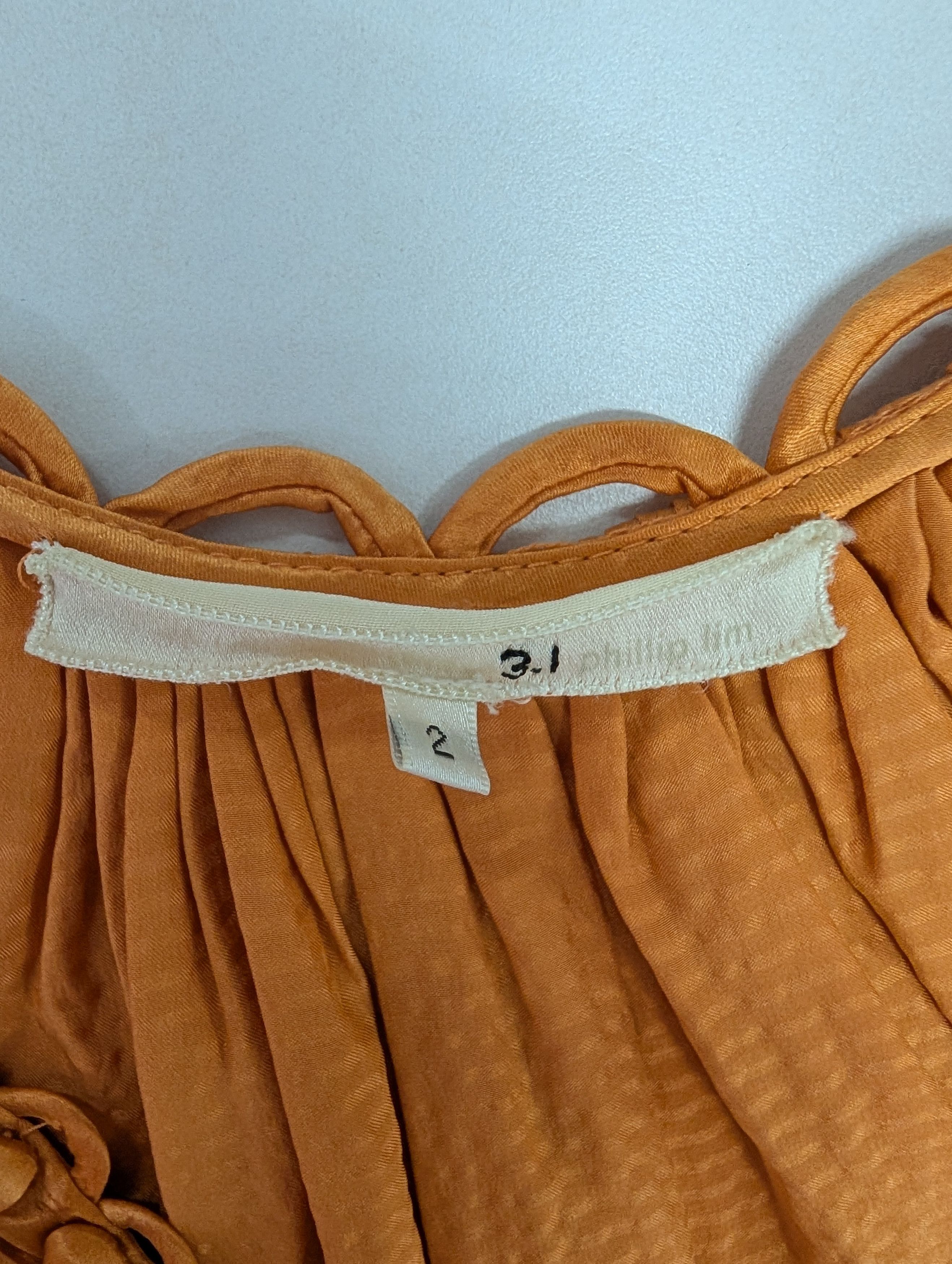 3.1 Phillip Lim 3.1 Philip Lim Orange Puff Shoulders Top Size XS / US 0-2 / IT 36-38 - 5 Thumbnail