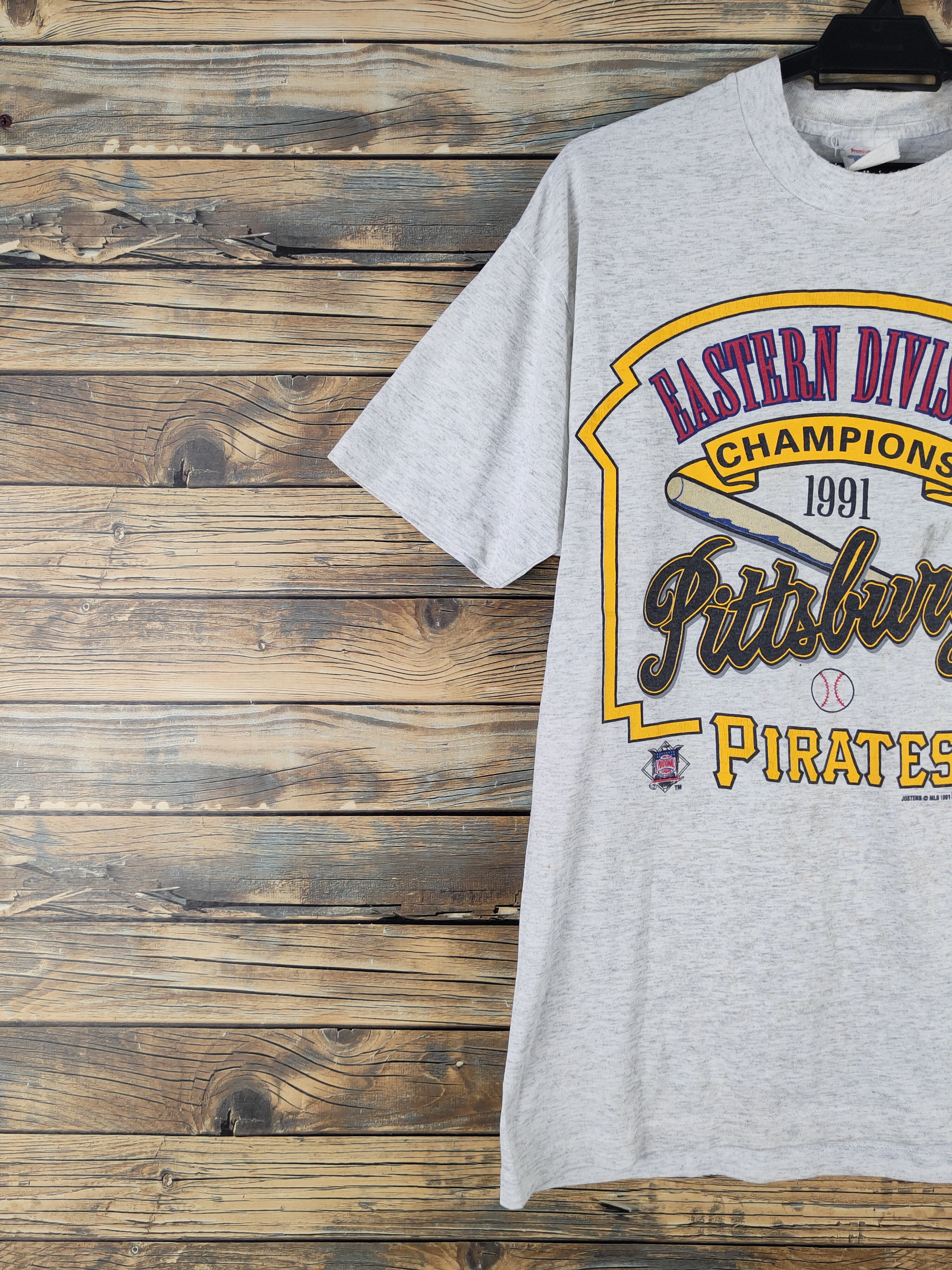 MLB × Vintage DL Trau & Loevner Pittburgh Gray Short Sleeve T-shirt #1038 Size US M / EU 48-50 / 2 - 4 Thumbnail