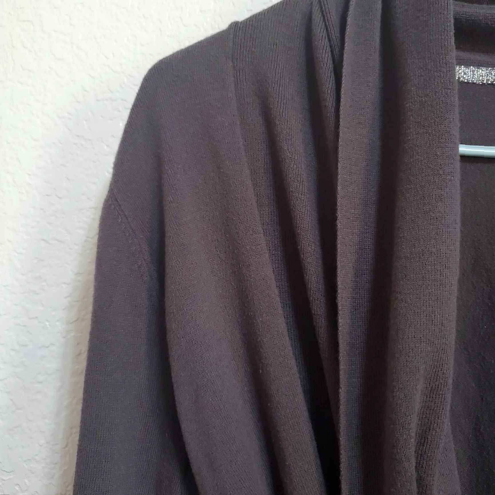 Vintage Rituals Cardigan Women S Gray Belted Metallic Silver Shawl Collar Pockets Lounge Shirt Size S / US 4 / IT 40 - 5 Thumbnail
