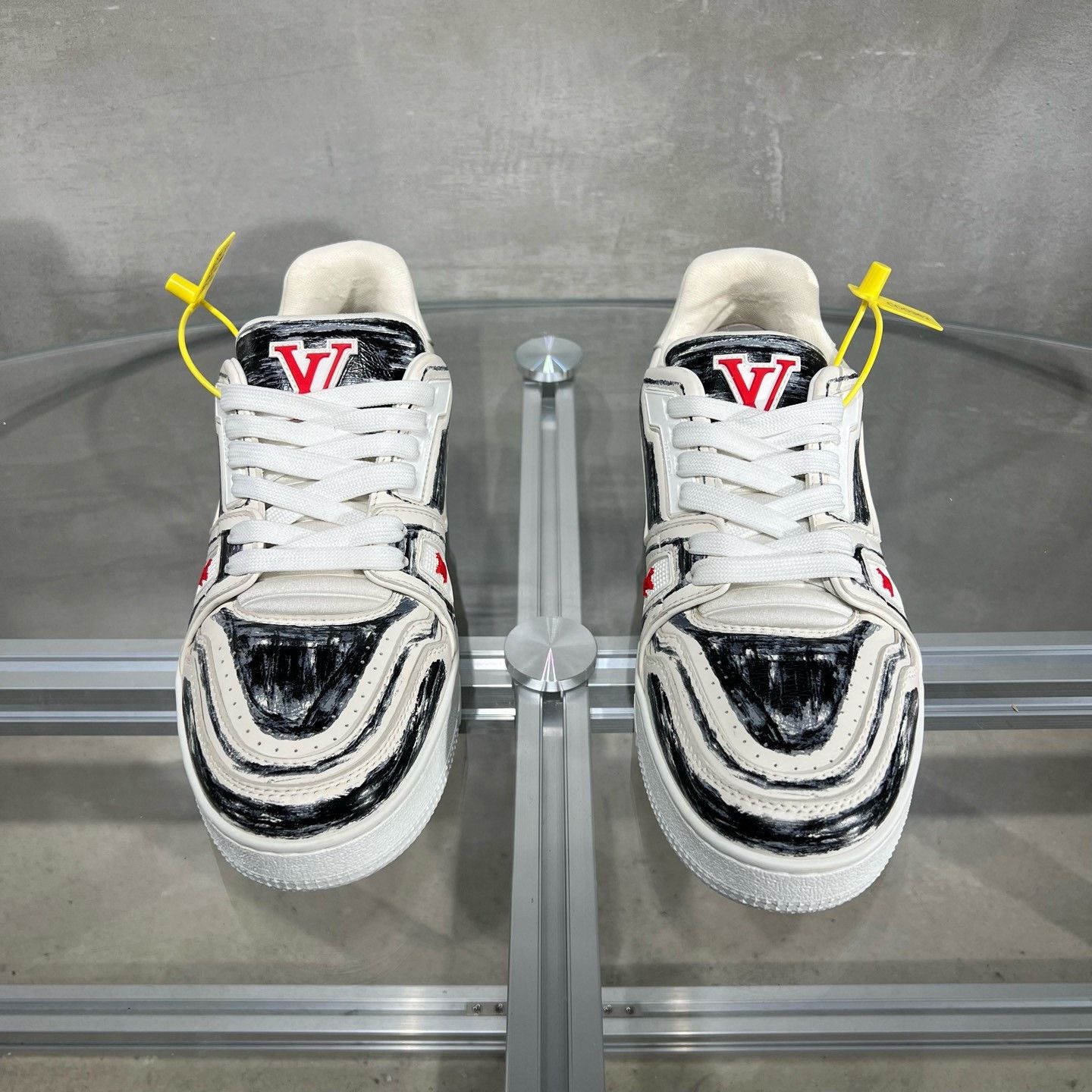 Louis Vuitton Louis Vuitton LV Trainer Black White Graffiti Size US 7 / EU 40 - 1 Thumbnail