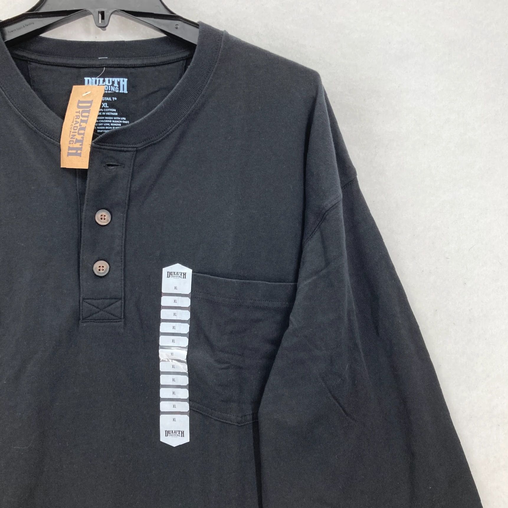 Vintage Duluth Longtail Henley T-Shirt Mens XL Black Long Sleeve Relaxed Fit Workwear Size US XL / EU 56 / 4 - 2 Thumbnail