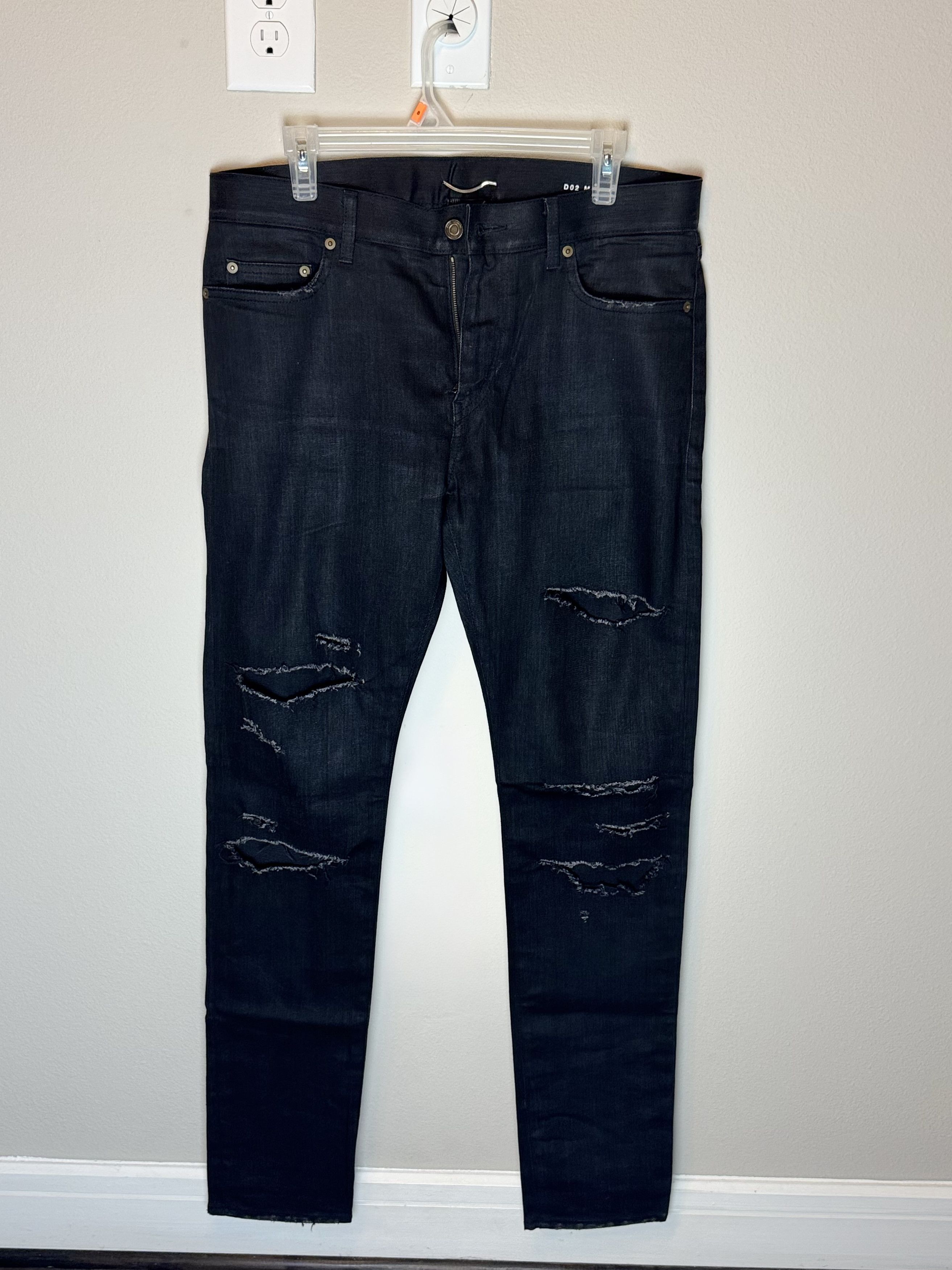 Saint Laurent Paris Saint Laurent Trash Denim Jeans - Black Size US 32 / EU 48 - 2 Thumbnail