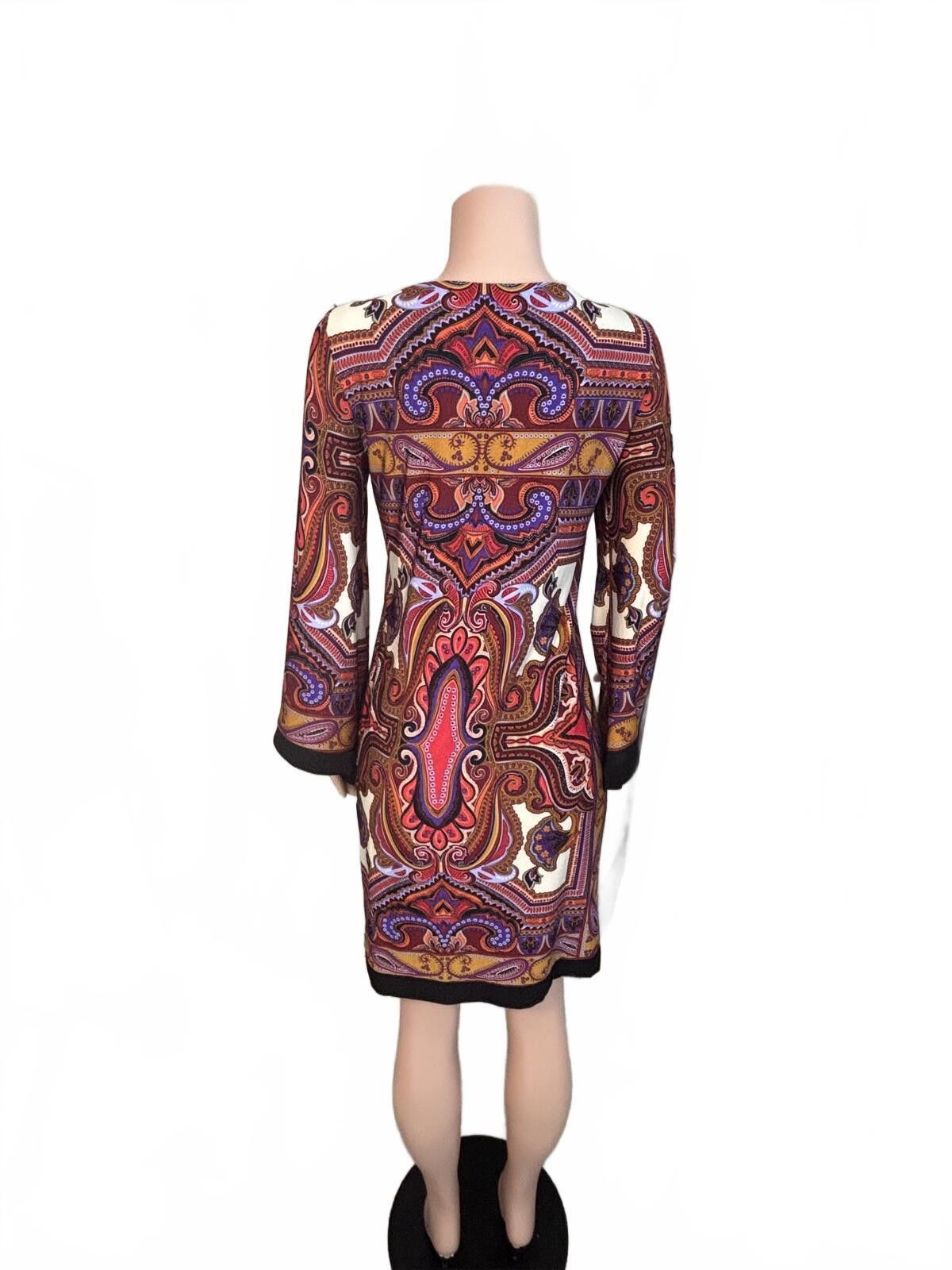 Other Emma Michele Vintage Style Paisley Long Sleeve Dress. M. Size M / US 6-8 / IT 42-44 - 3 Thumbnail