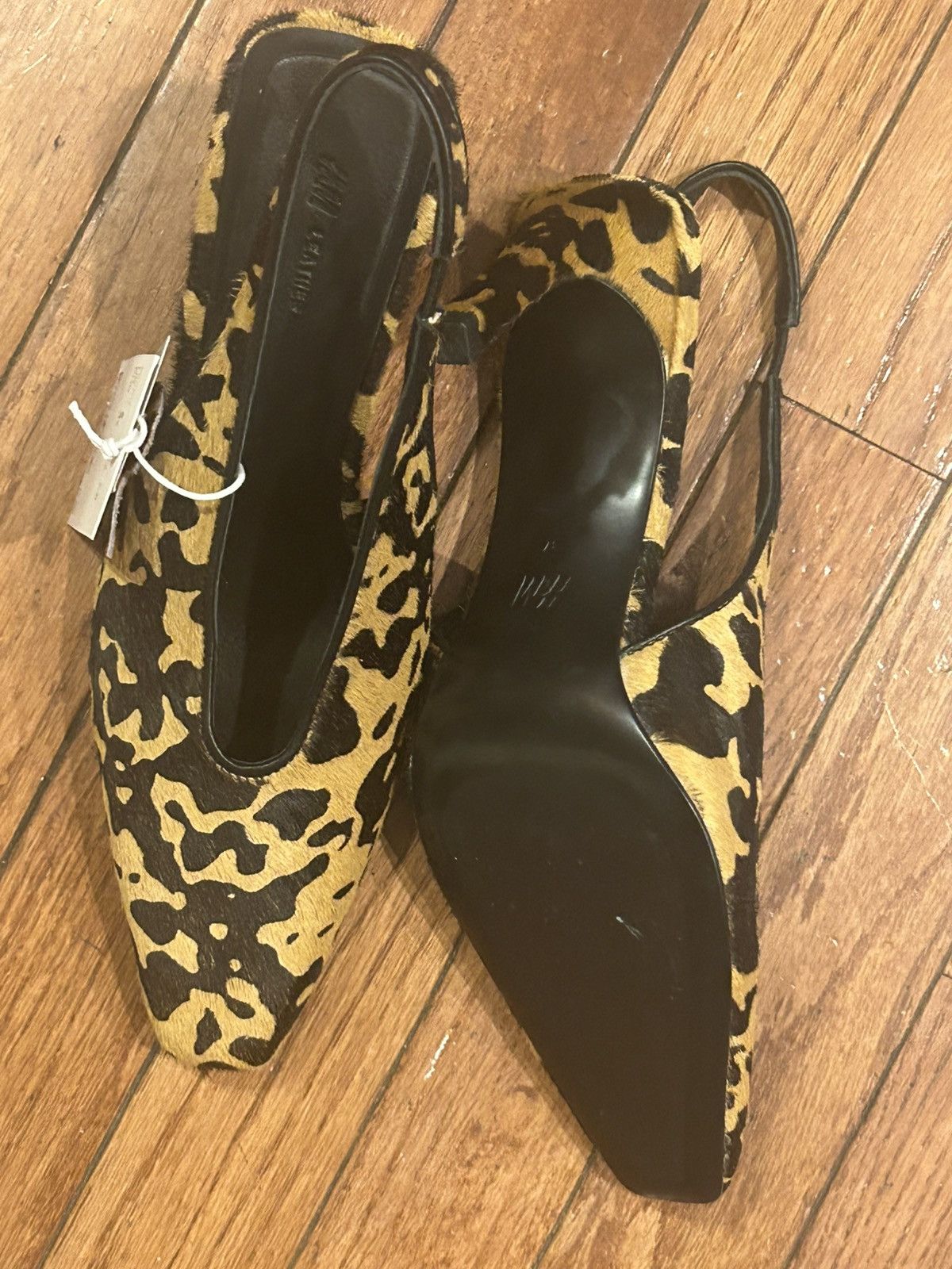 H&M H&M leather sling back animal print heels Size US 6 / IT 36 - 3 Thumbnail
