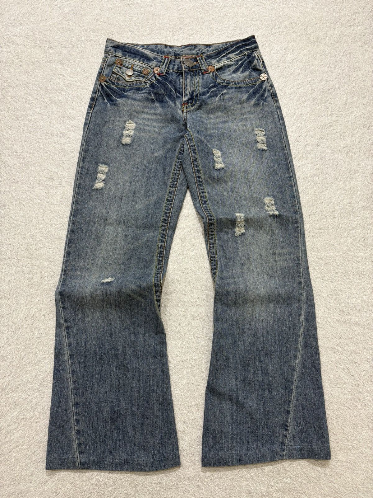 Hysteric Glamour 2000s True Religion Flared Wash denim Jeans Size US 27 - 1 Thumbnail
