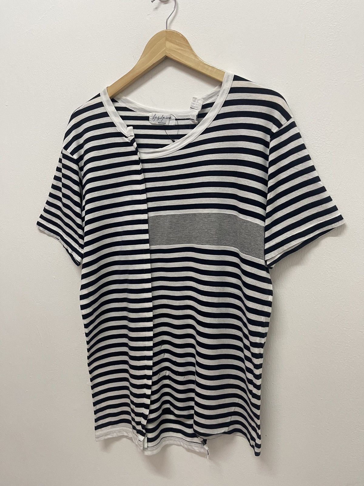 Yohji Yamamoto Asymmetrical Striped Yohji Yamamoto Pour Homme Size US M / EU 48-50 / 2 - 2 Thumbnail