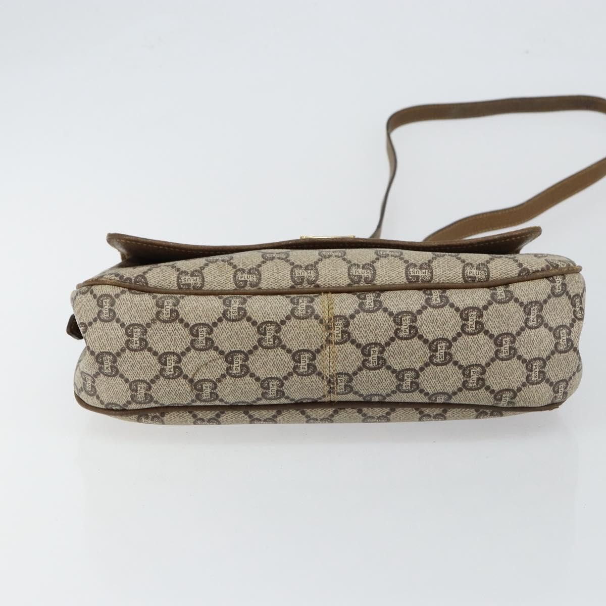 Gucci GUCCI GG Plus Canvas Shoulder Bag Pvc Leather Beige Size ONE SIZE - 9 Thumbnail