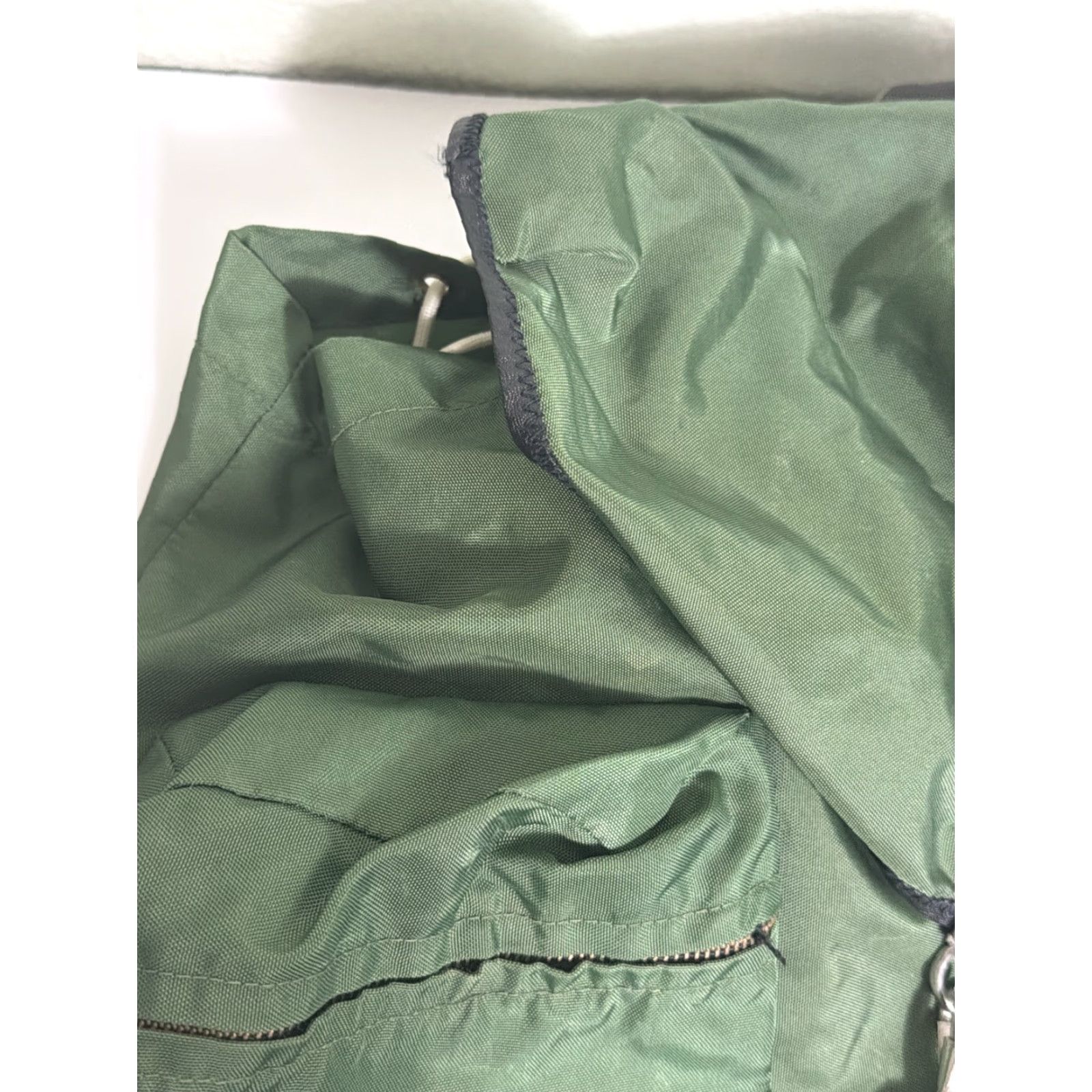 Vintage VINTAGE Backpack Men Small Green Rucksack Nylon Leather Cotton 16x16x4 Mens Green Hiking Bag Size ONE SIZE - 6 Thumbnail