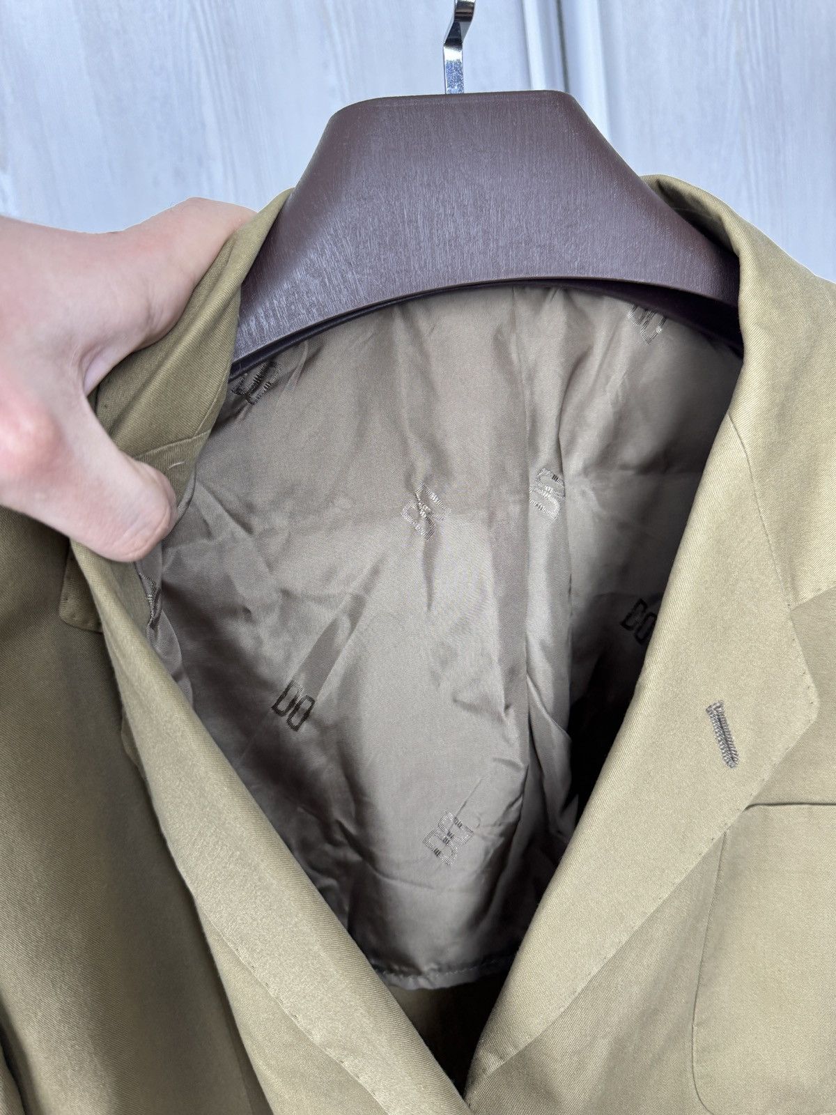 DAKS Daks London cotton beige unlined 3 button blazer Size L / US 10 / IT 46 - 7 Thumbnail