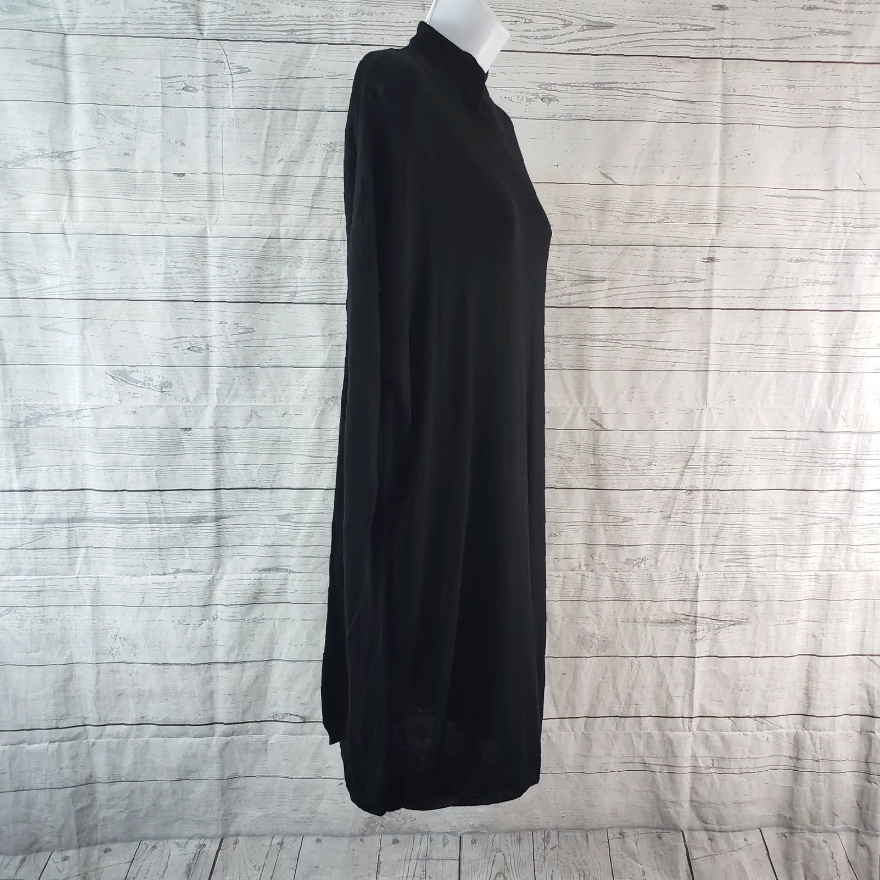 Vintage ZOA New York Womens Sweater Sz Small Black Long Sleeve Mock Neck Cutout Body Tunic SD Size S / US 4 / IT 40 - 3 Thumbnail