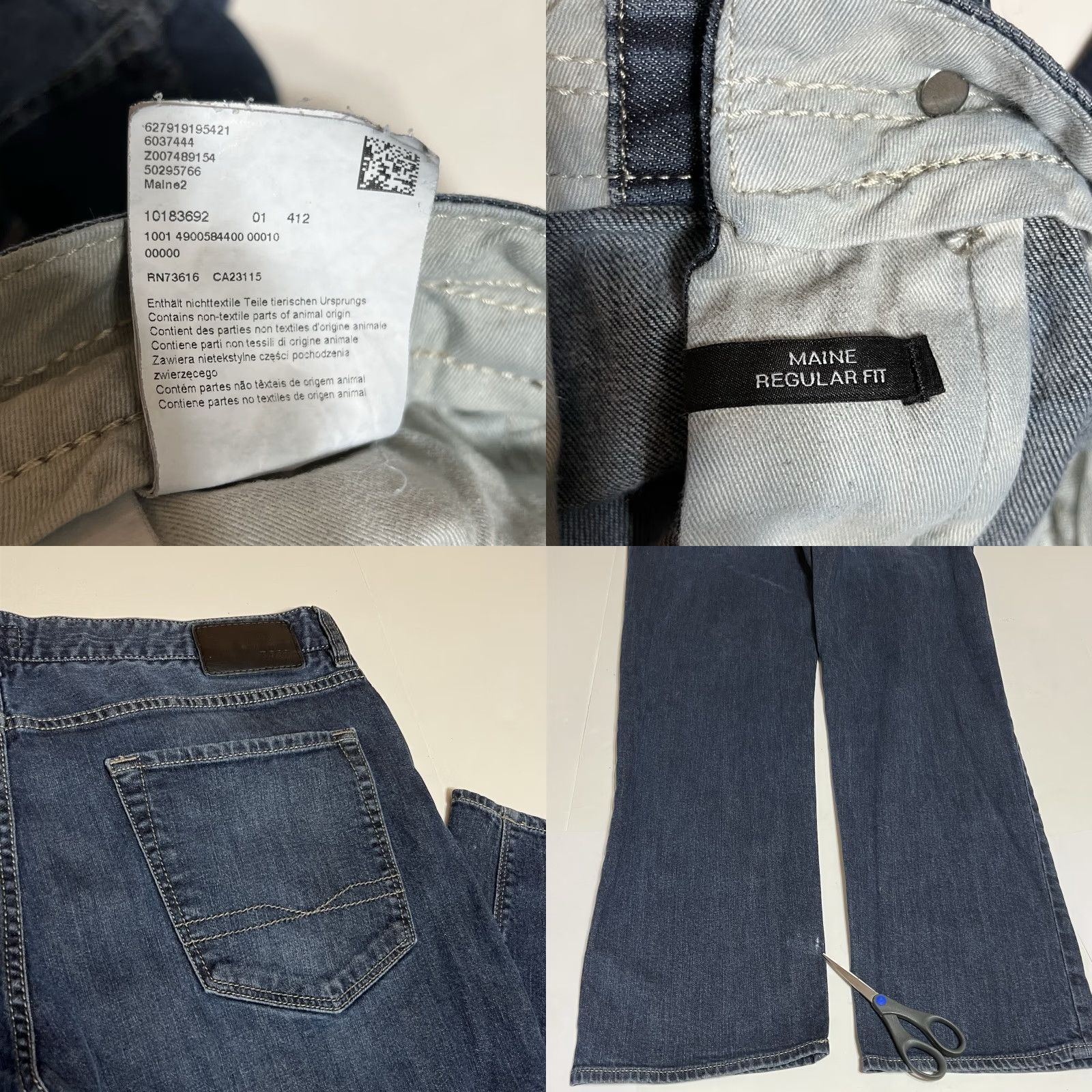 Hugo Boss Hugo Boss Maine Regular Fit Jeans Mens 38 Blue Denim Stretch Size US 38 / EU 54 - 9 Thumbnail