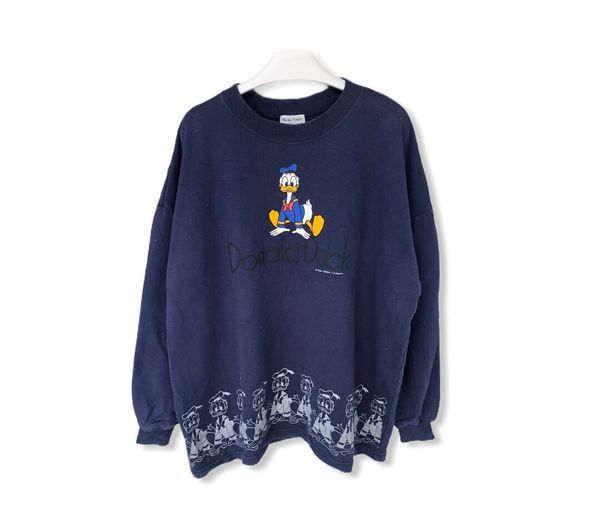 image of Disney x Mickey Mouse Vintage Donald Duck Cartoon Sweatshirt, Men's (Size Large)