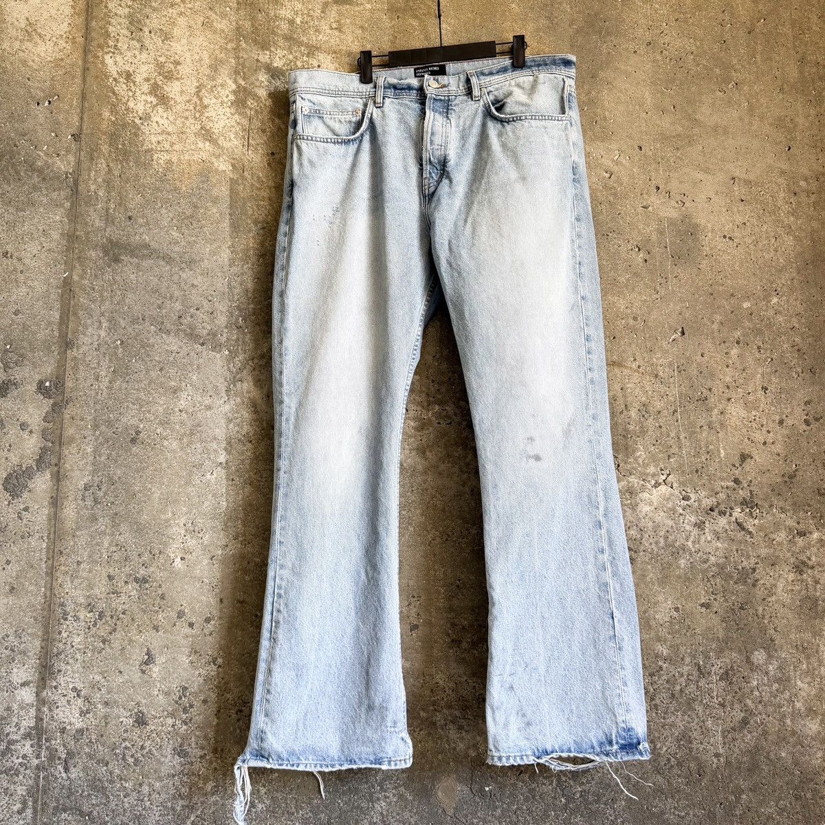 Enfants Riches Deprimes ERD SS25 Light Wash THRASHED Hem Flared Denim sz 38 Size US 38 / EU 54 - 1 Thumbnail