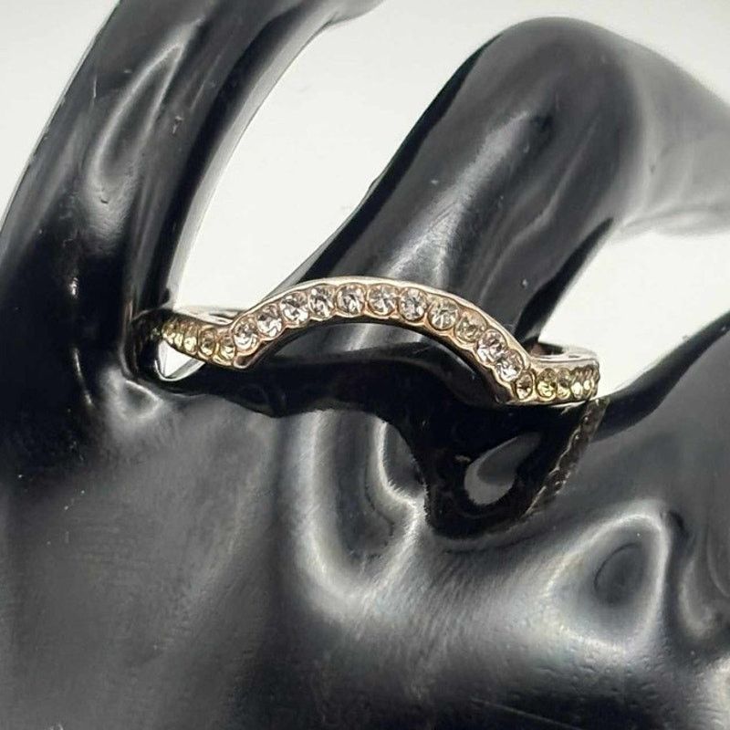 Other Rose Gold Crystal Wave Ring Size ONE SIZE - 1 Thumbnail