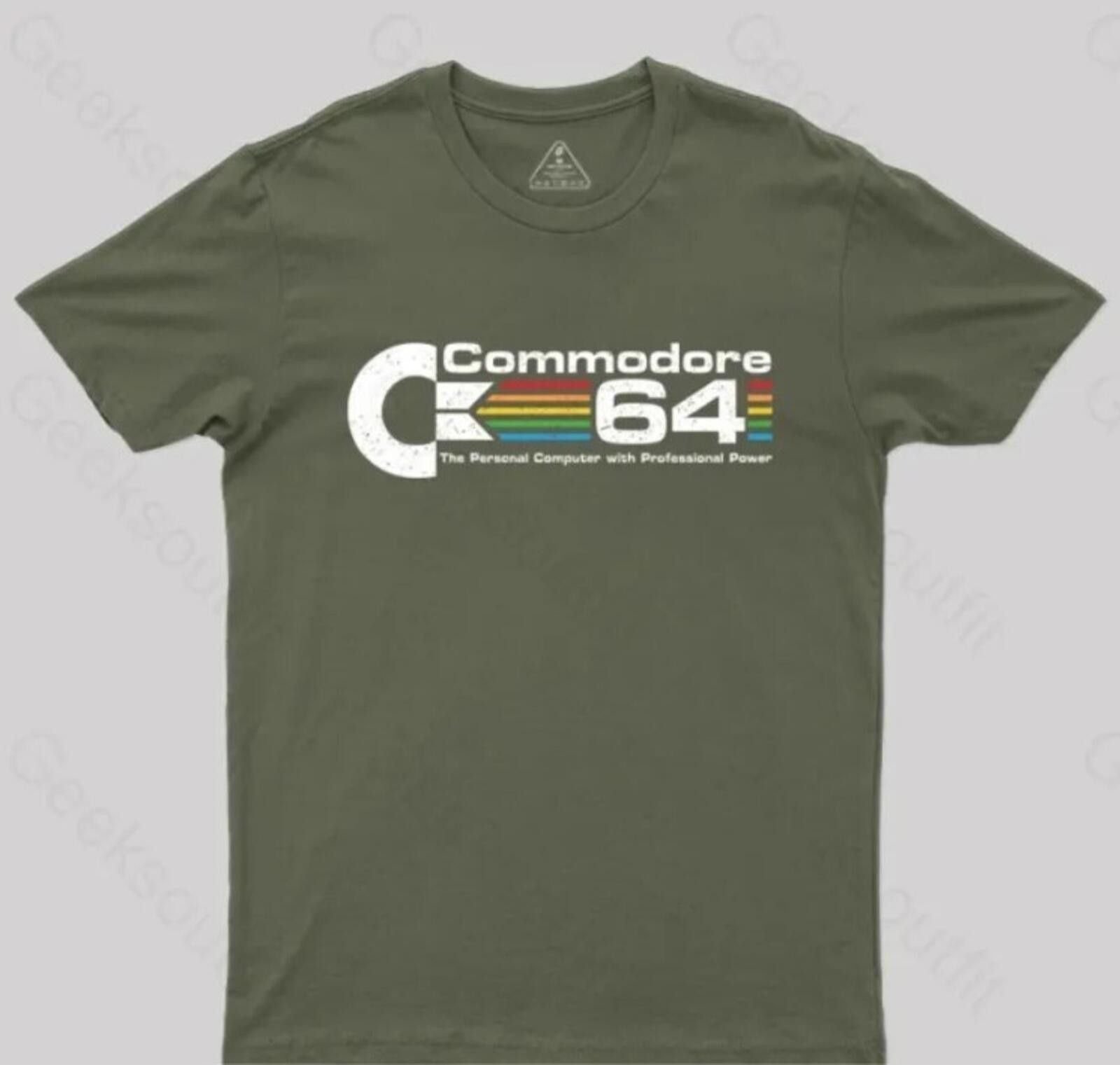 The Unbranded Brand Men's Army Green Large Commodore 64 Nerd T-Shirt Size US L / EU 52-54 / 3 - 1 Preview