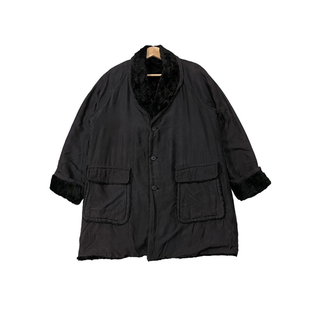 Yohji Yamamoto Vintage Y’s Bis Yohji Yamamoto Inner Fleece Overcoat Jacket Size XL / US 12-14 / IT 48-50 - 1 Thumbnail