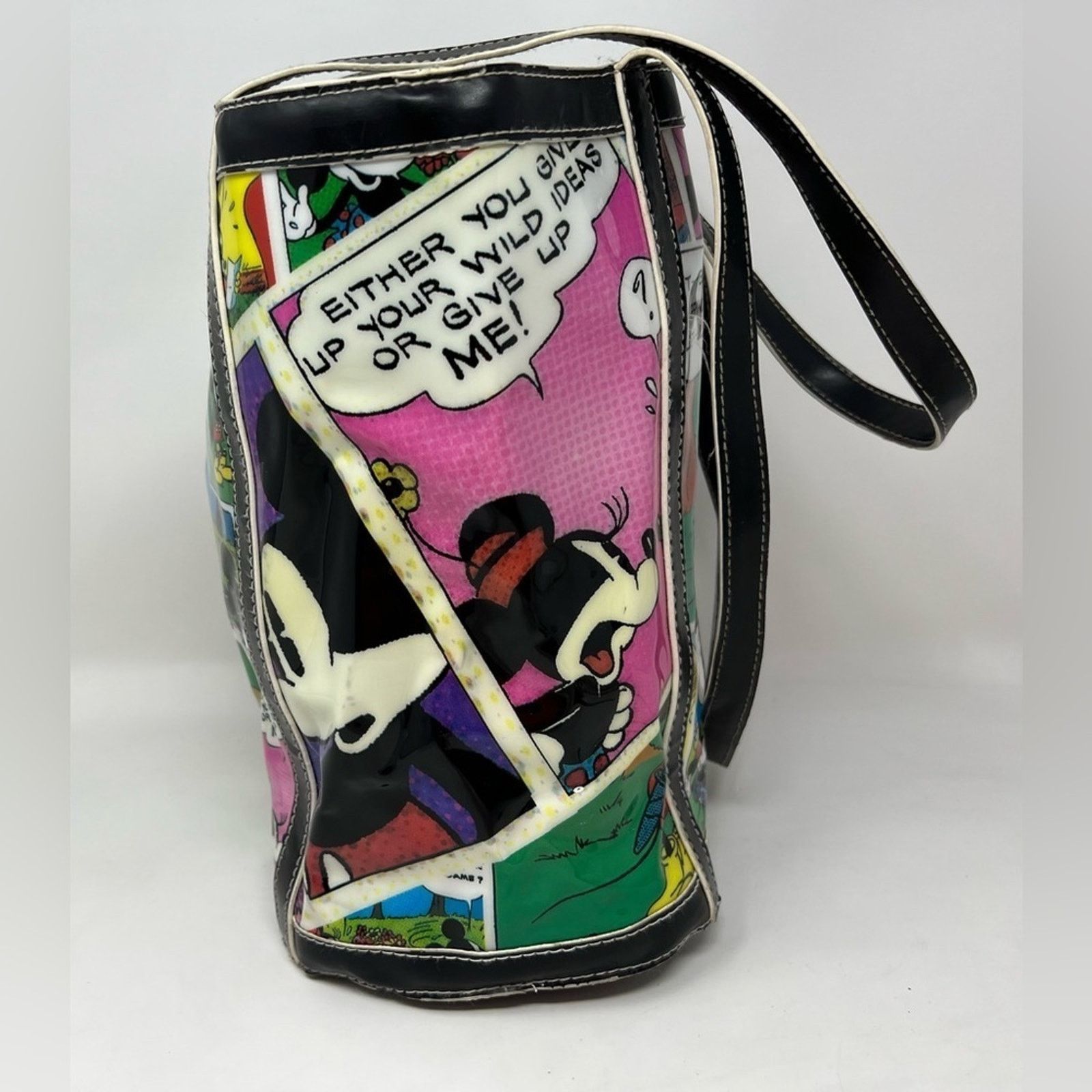 Disney Walt Disney World Disneyland Resort Vinyl Comic Tote Handbag Size ONE SIZE - 6 Thumbnail