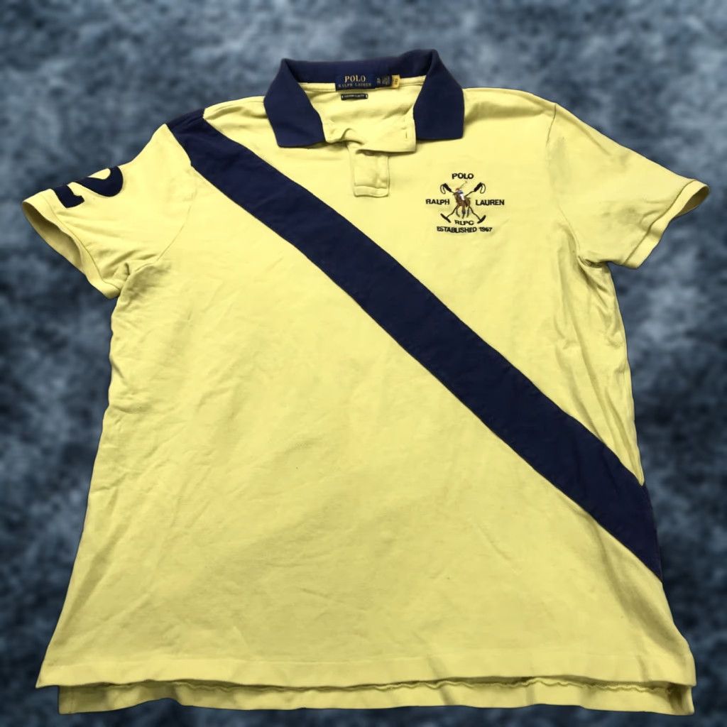 Polo Ralph Lauren Polo Ralph Lauren Polo Shirt Mens XL Yellow Slim Fit Logo Accent Casual Golf Walking Size US XL / EU 56 / 4 - 1 Thumbnail