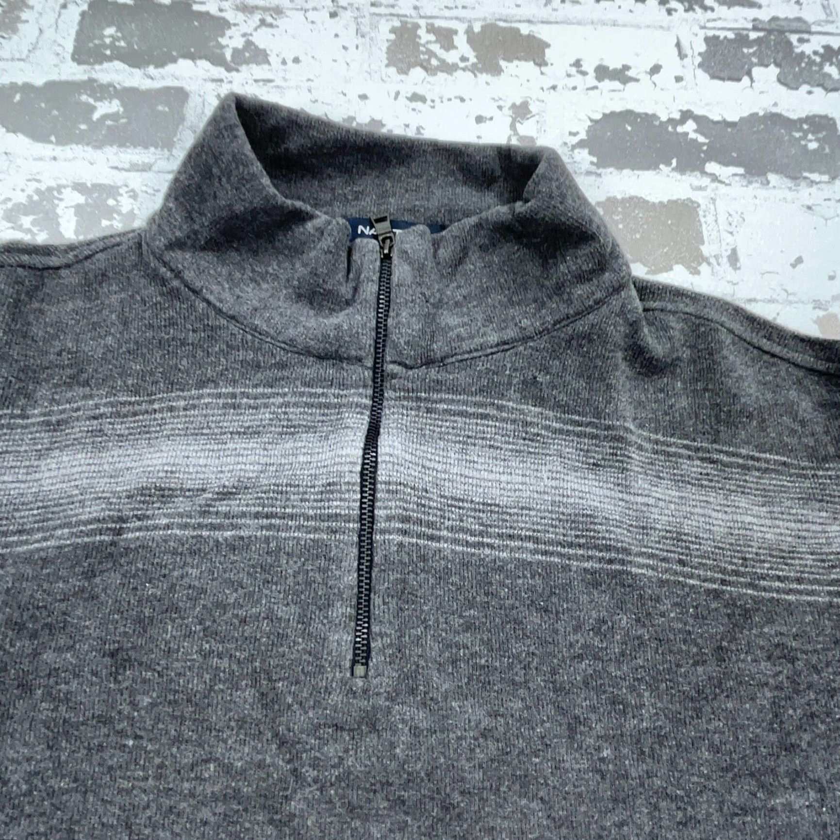 Nautica Nautica Sweater Men XL Gray Striped Knit Quarter Zip Pullover 1/4 Zip All Seasons Golf Brand Nautica Mens Sweater Gray Striped Knit Pullover XL Size US XL / EU 56 / 4 - 4 Thumbnail