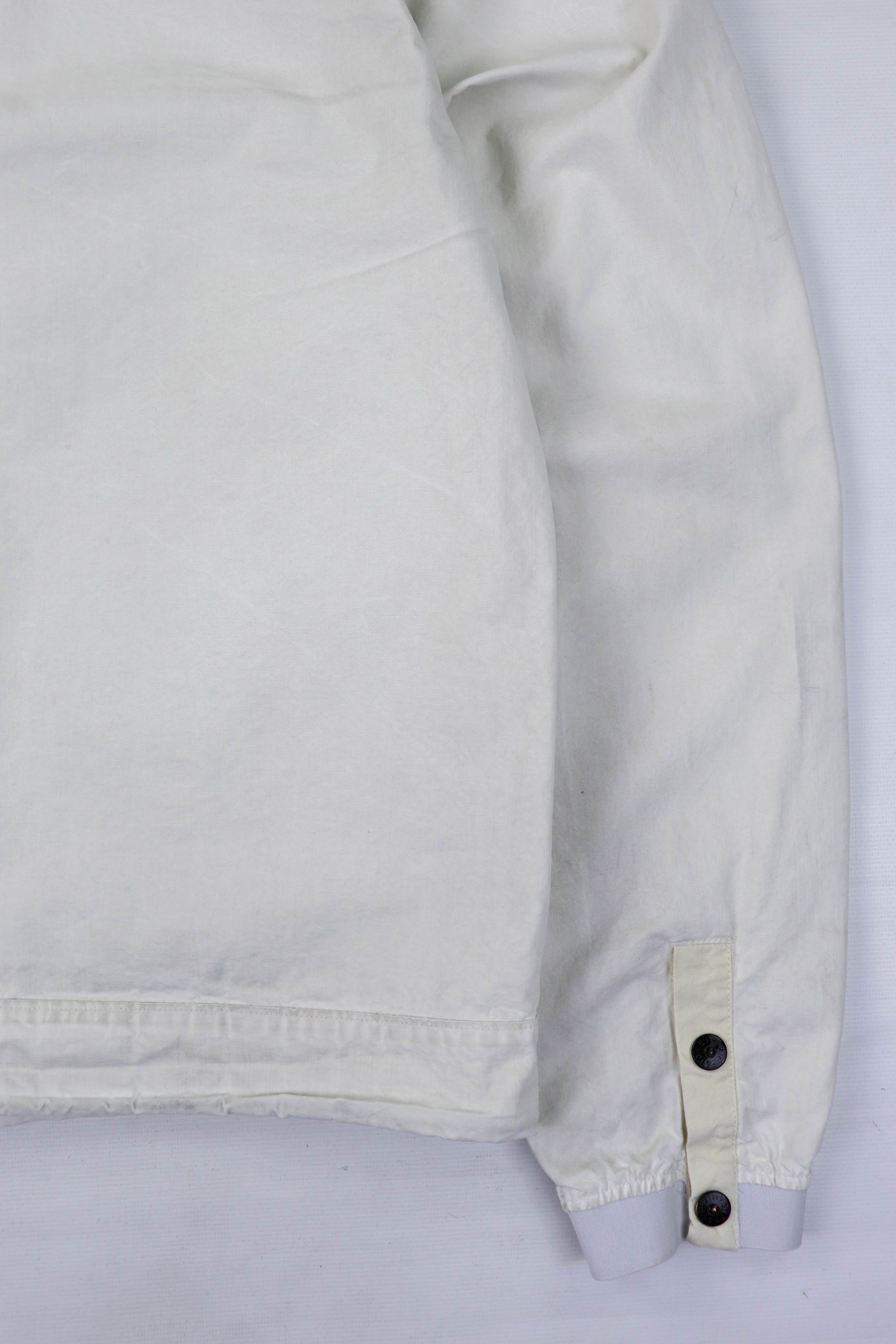 Stone Island Vintage Stone Island 06 White Laminated Cotton Hooded Jacket Size US L / EU 52-54 / 3 - 15 Thumbnail