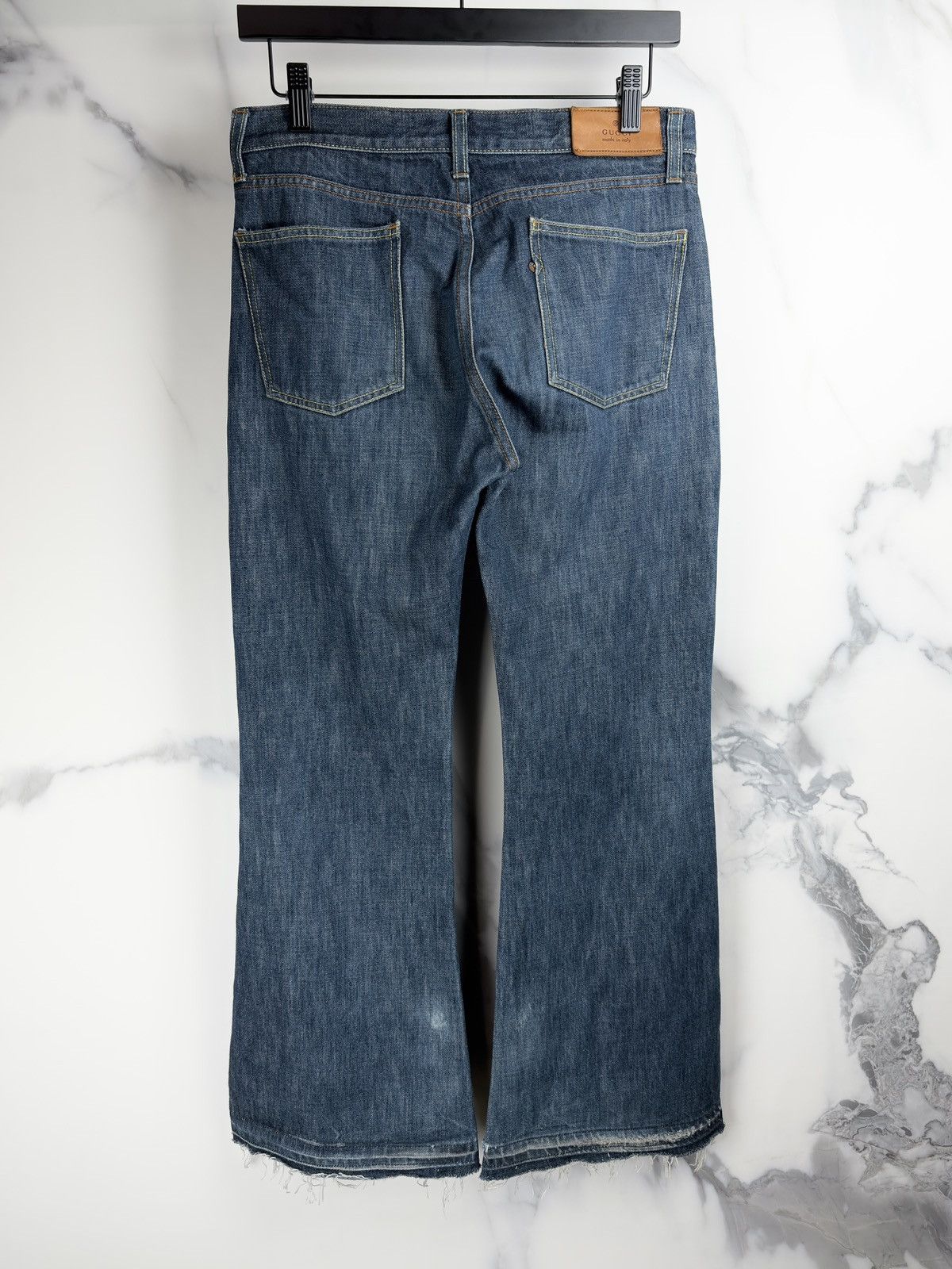 Gucci Gucci Tom Ford Flared Wide Leg Distressed Hem Denim Jeans Size US 29 - 3 Thumbnail
