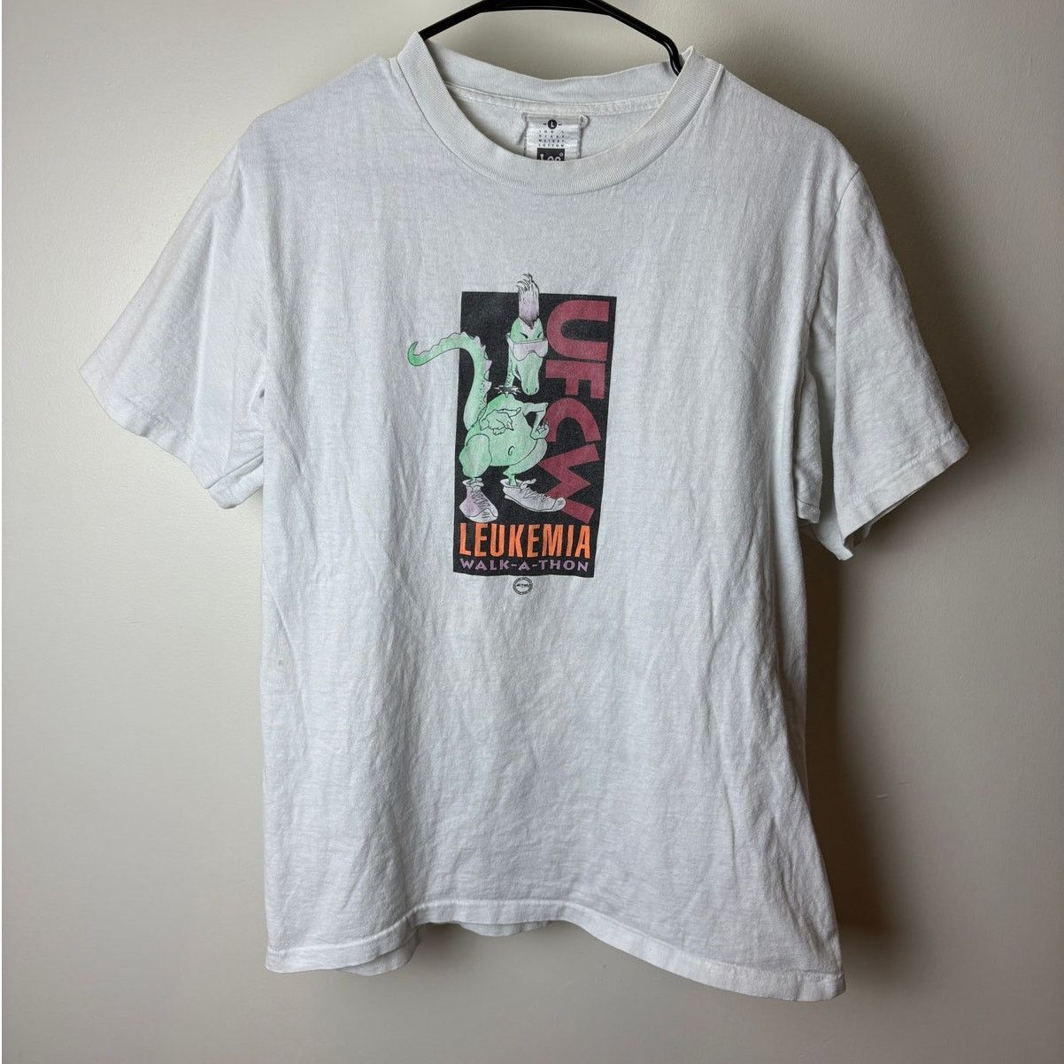 Lee Leukemia Walk-A-Thon Vintage Dino Tee - L - Lee Heavyweight Size US L / EU 52-54 / 3 - 1 Thumbnail