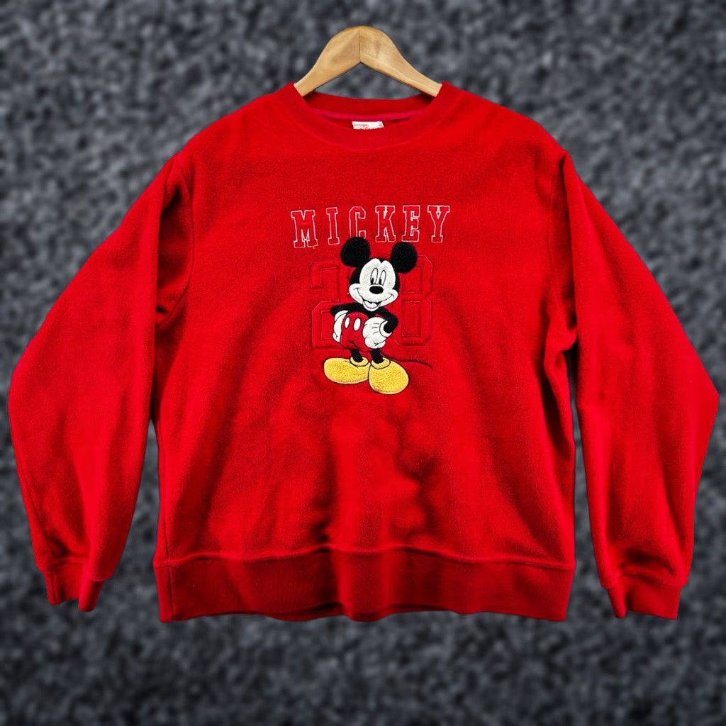 Disney Disney Mickey Mouse Sweatshirt Red Men's M Pullover Long Sleeve Crew Neck Size US M / EU 48-50 / 2 - 1 Thumbnail