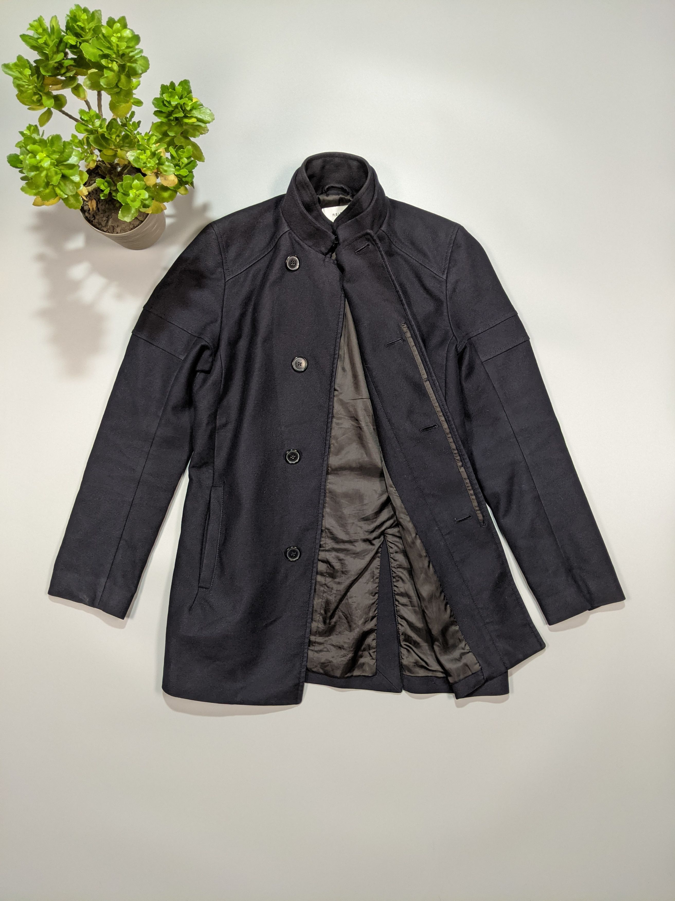 Japanese Brand × Reiss REISS MEN'S OVERCOAT Size S Dark-Blue Trench Coat Size US S / EU 44-46 / 1 - 2 Thumbnail