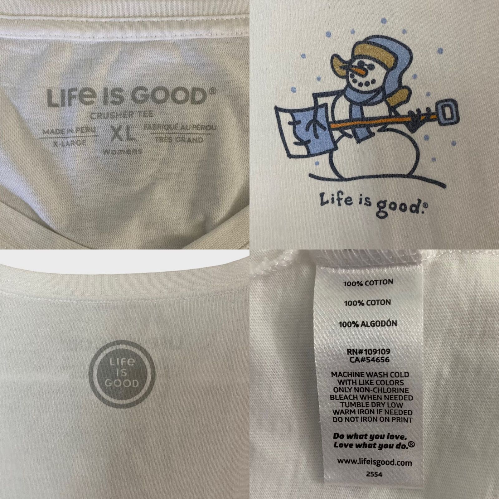 Life is Good LIFE IS GOOD Snowman Long Sleeve Crusher T Shirt White Holiday Womens XL Size XL / US 12-14 / IT 48-50 - 8 Thumbnail