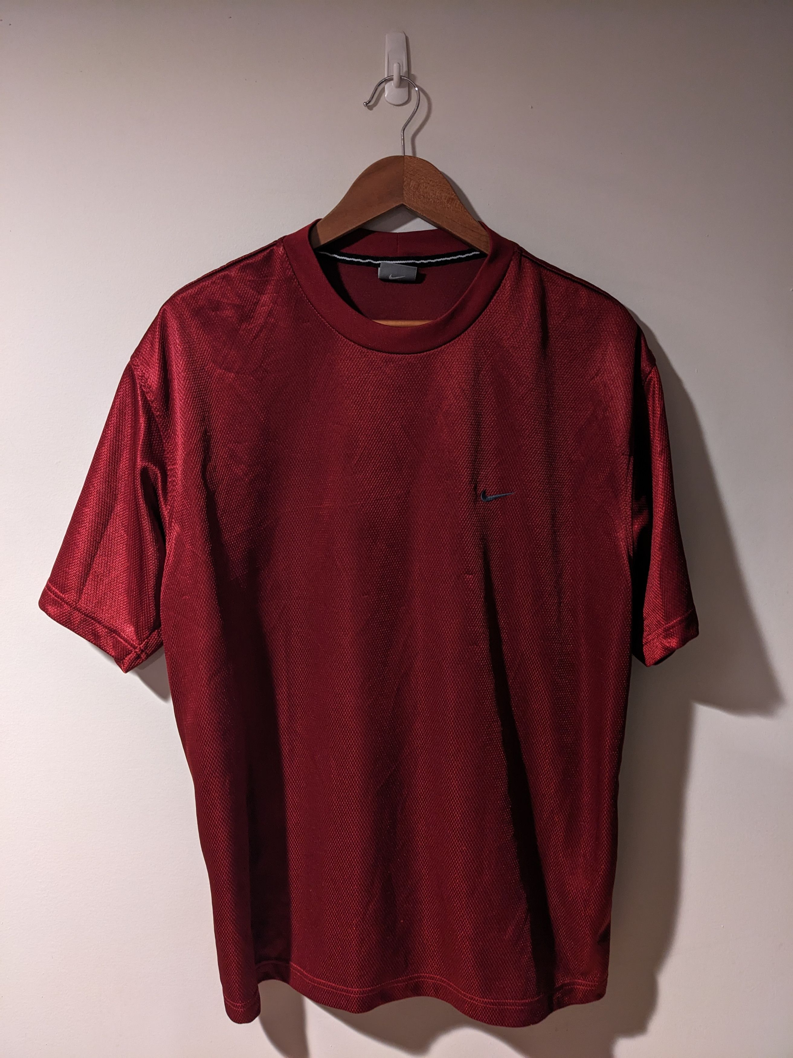Nike × Vintage Vintage Y2K Nike Mini Swoosh Red Large Thermal T-Shirt Size US L / EU 52-54 / 3 - 1 Thumbnail