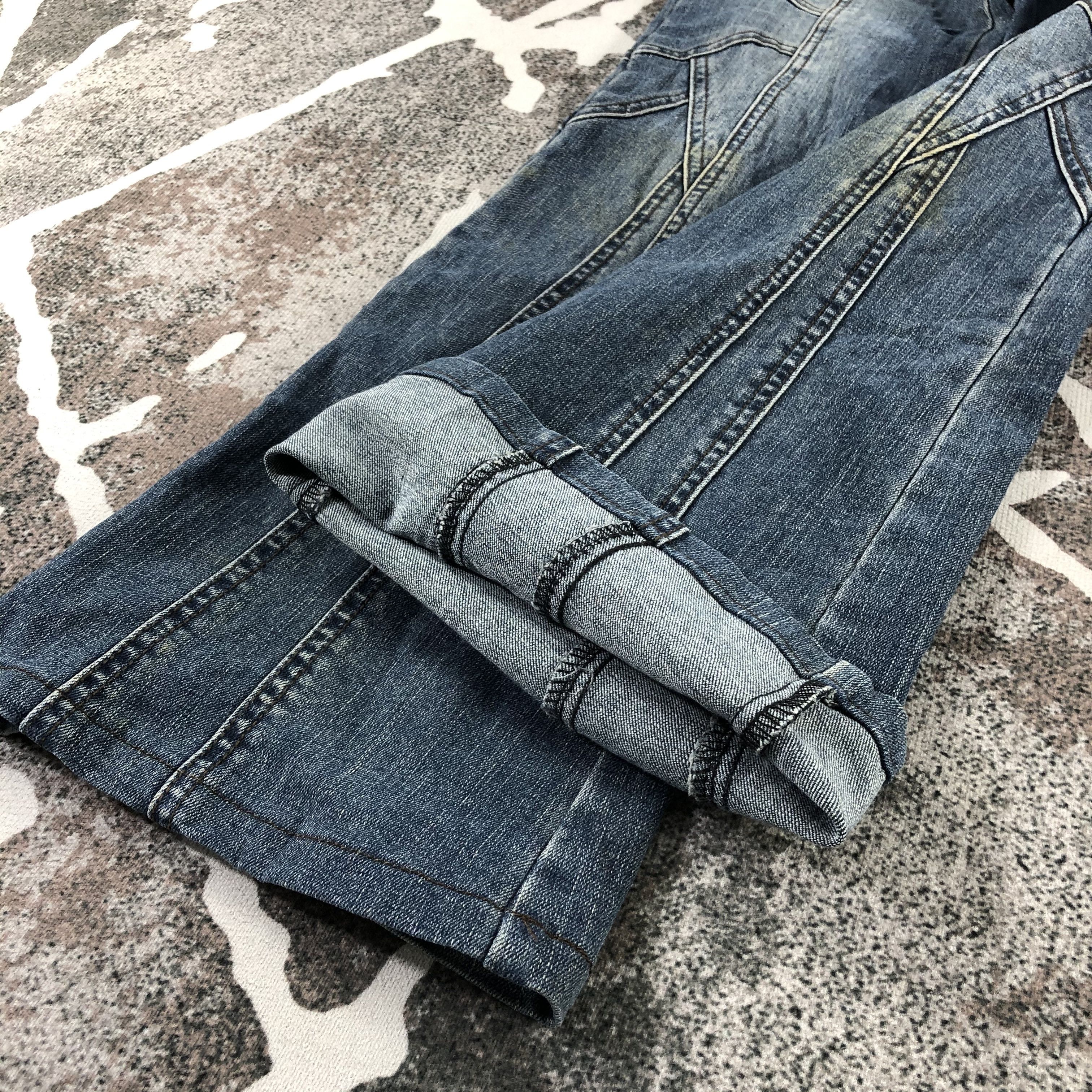 Japanese Brand Blue Jam Jeans Blue Patchwork Flare Denim KJ1325 Size US 30 / EU 46 - 6 Thumbnail