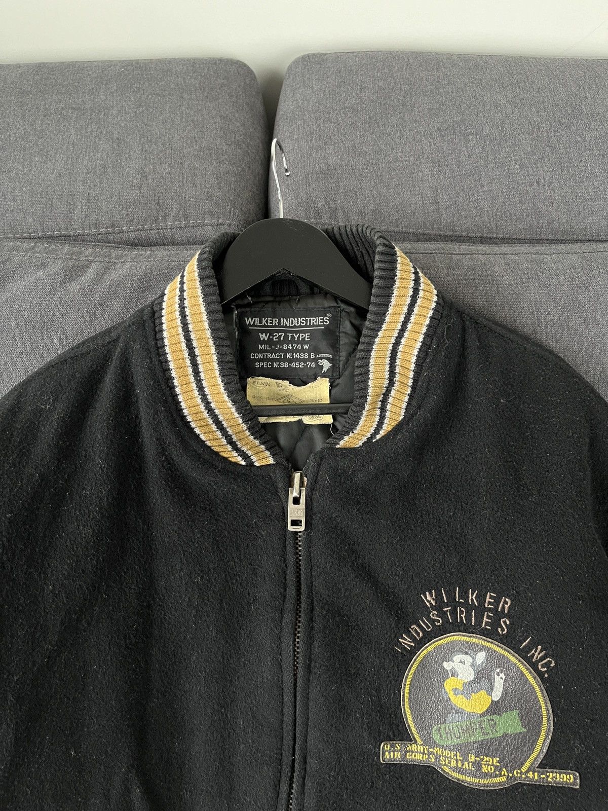 Vintage Wilker Inc. Knoxville Tn Military W-27 Flyers Bomber Jacket Size US L / EU 52-54 / 3 - 3 Thumbnail